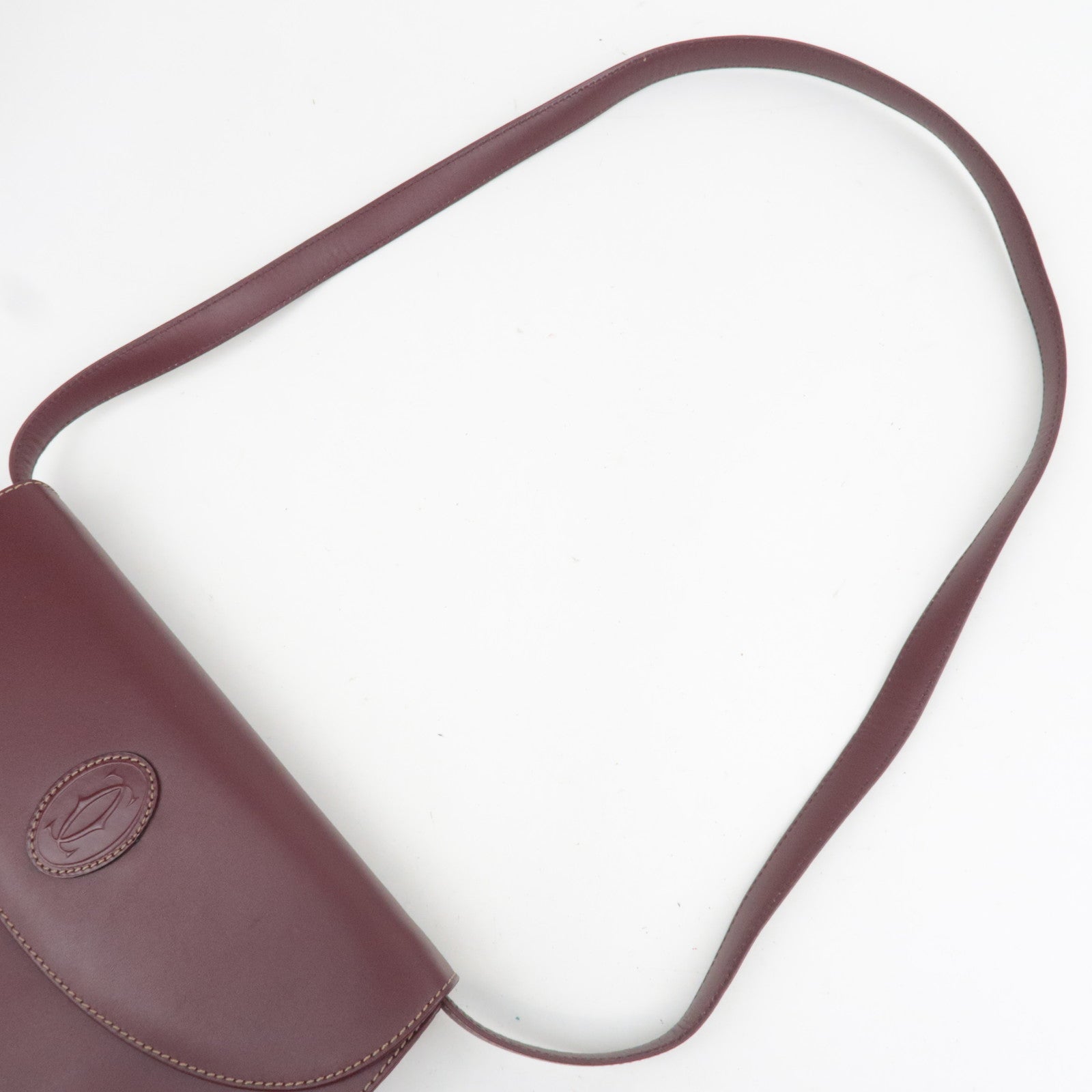 Cartier Must Line Leather Shoulder Bag Bordeaux