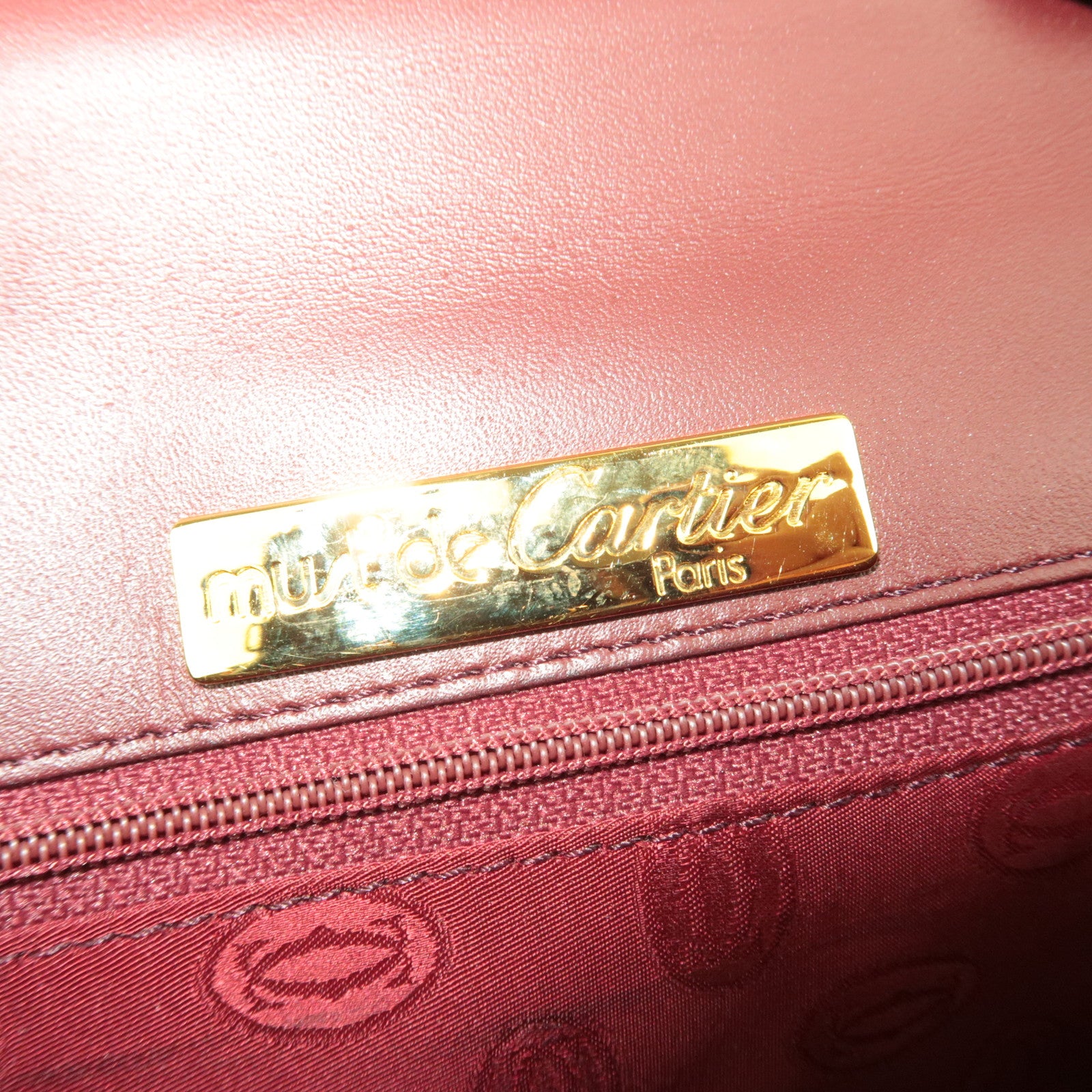 Cartier Must Line Leather Shoulder Bag Bordeaux