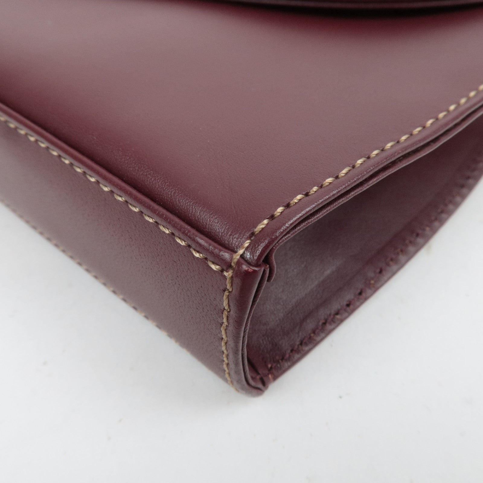 Cartier Must Line Leather Shoulder Bag Bordeaux