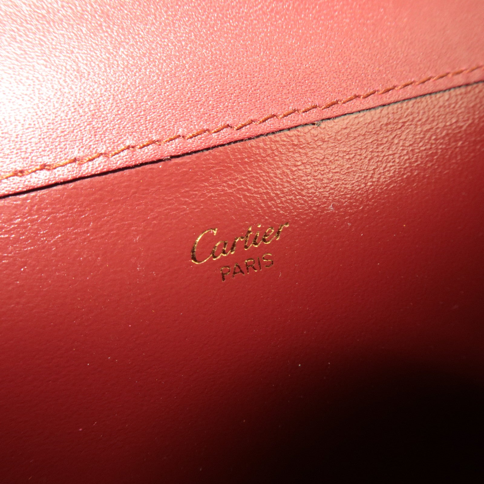 Cartier Must Line Leather Bifold Clutch Bag Bordeaux