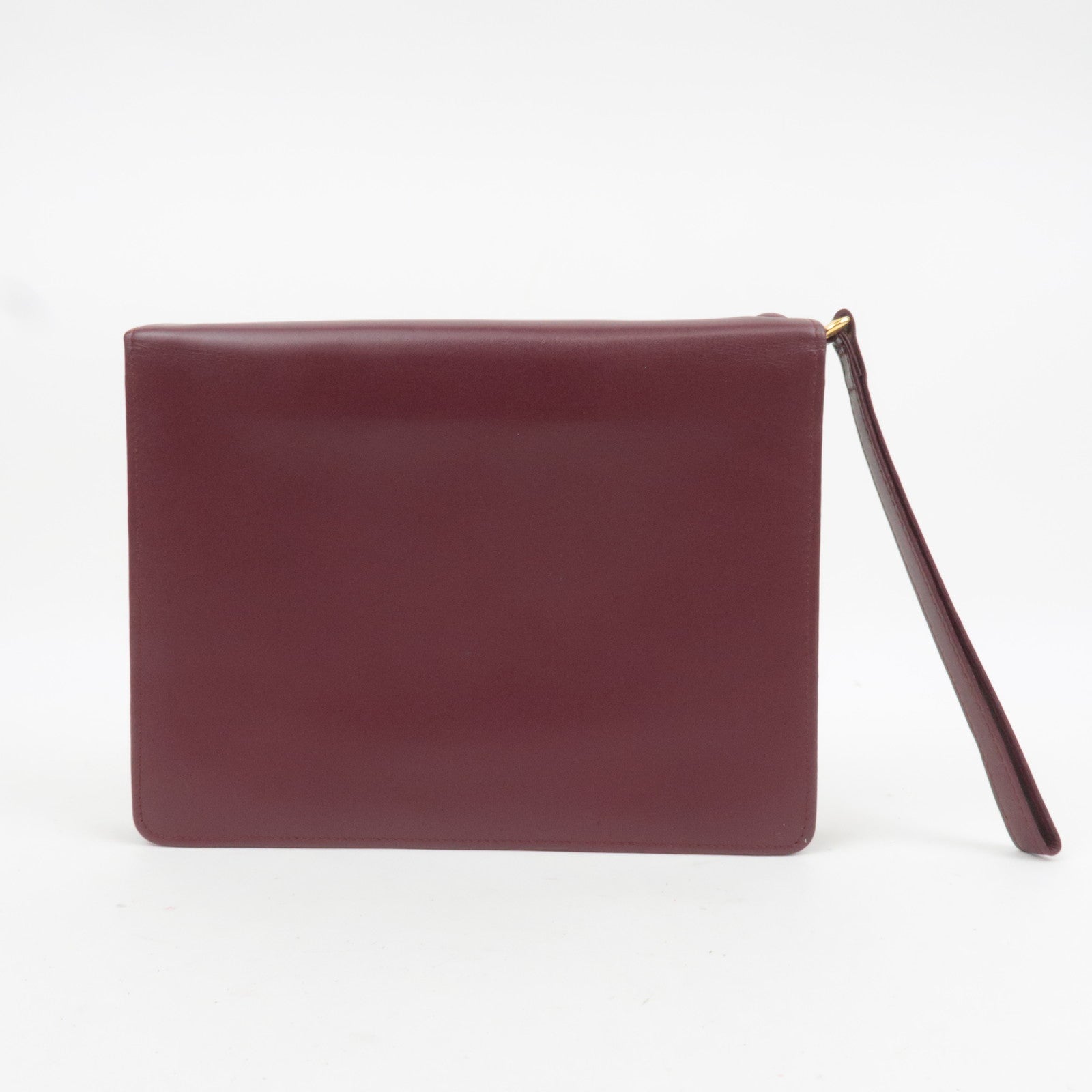 Cartier Must Line Leather Bifold Clutch Bag Bordeaux