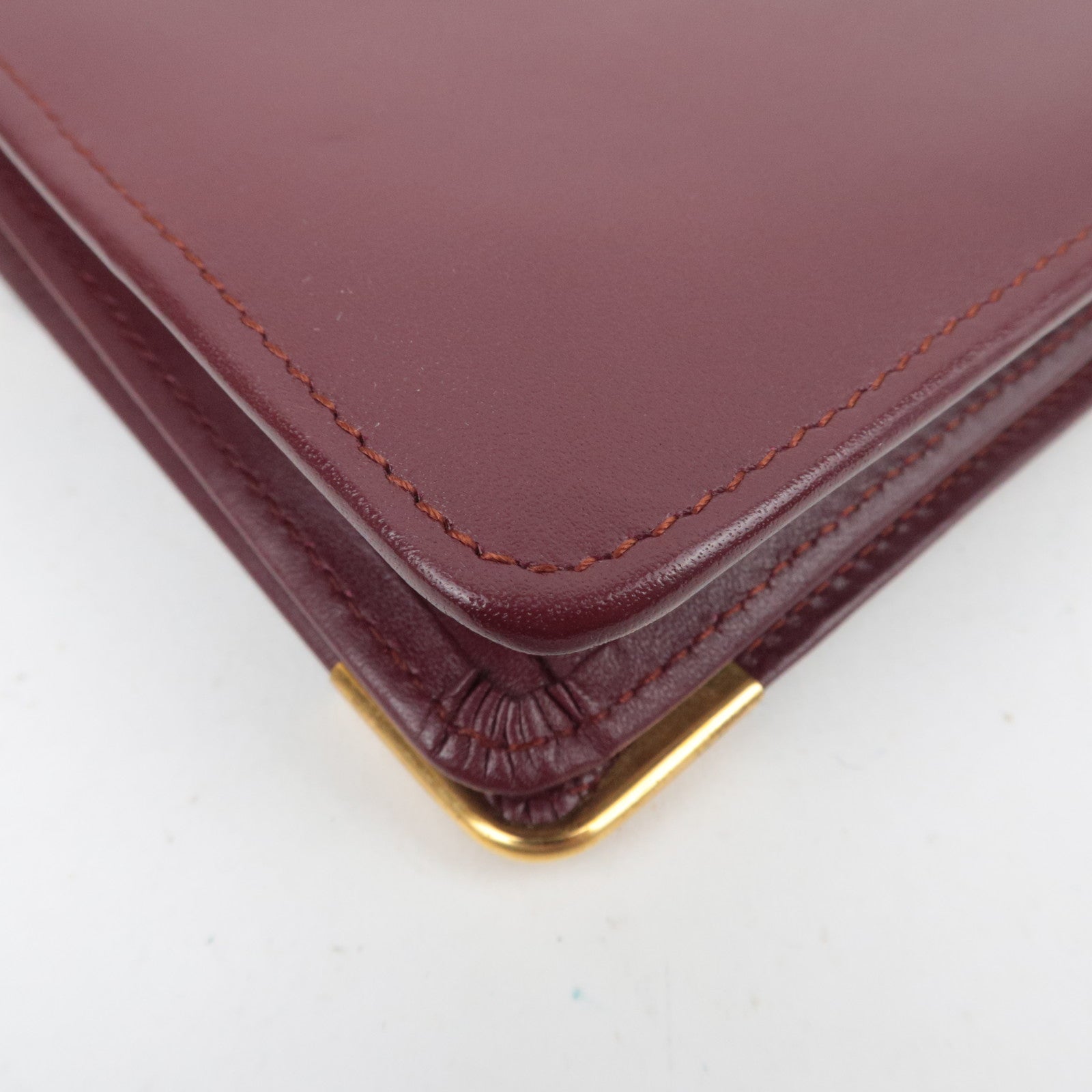 Cartier Must Line Leather Bifold Clutch Bag Bordeaux