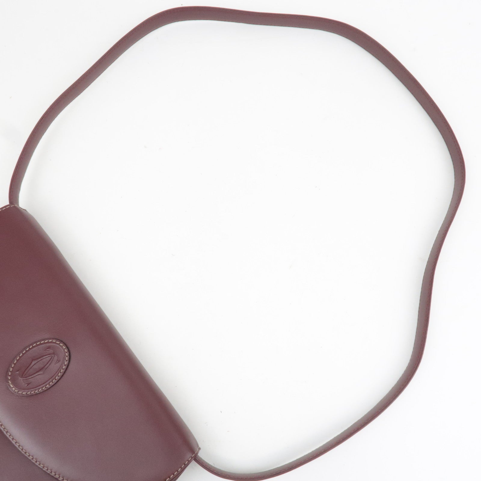 Cartier Must Line Leather Shoulder Bag Bordeaux