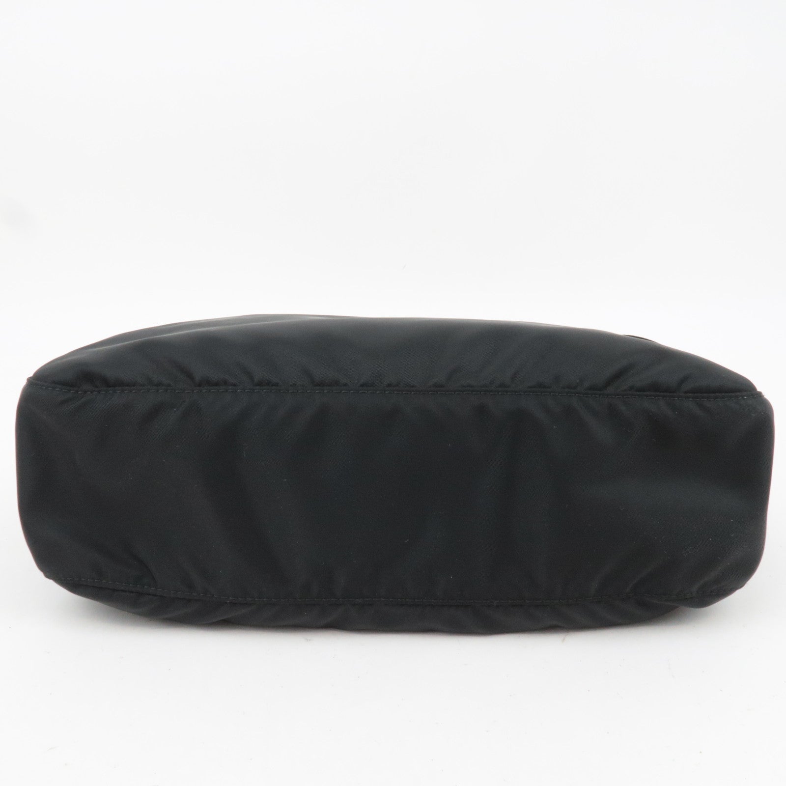 PRADA Logo Nylon Leather Shoulder Bag Black