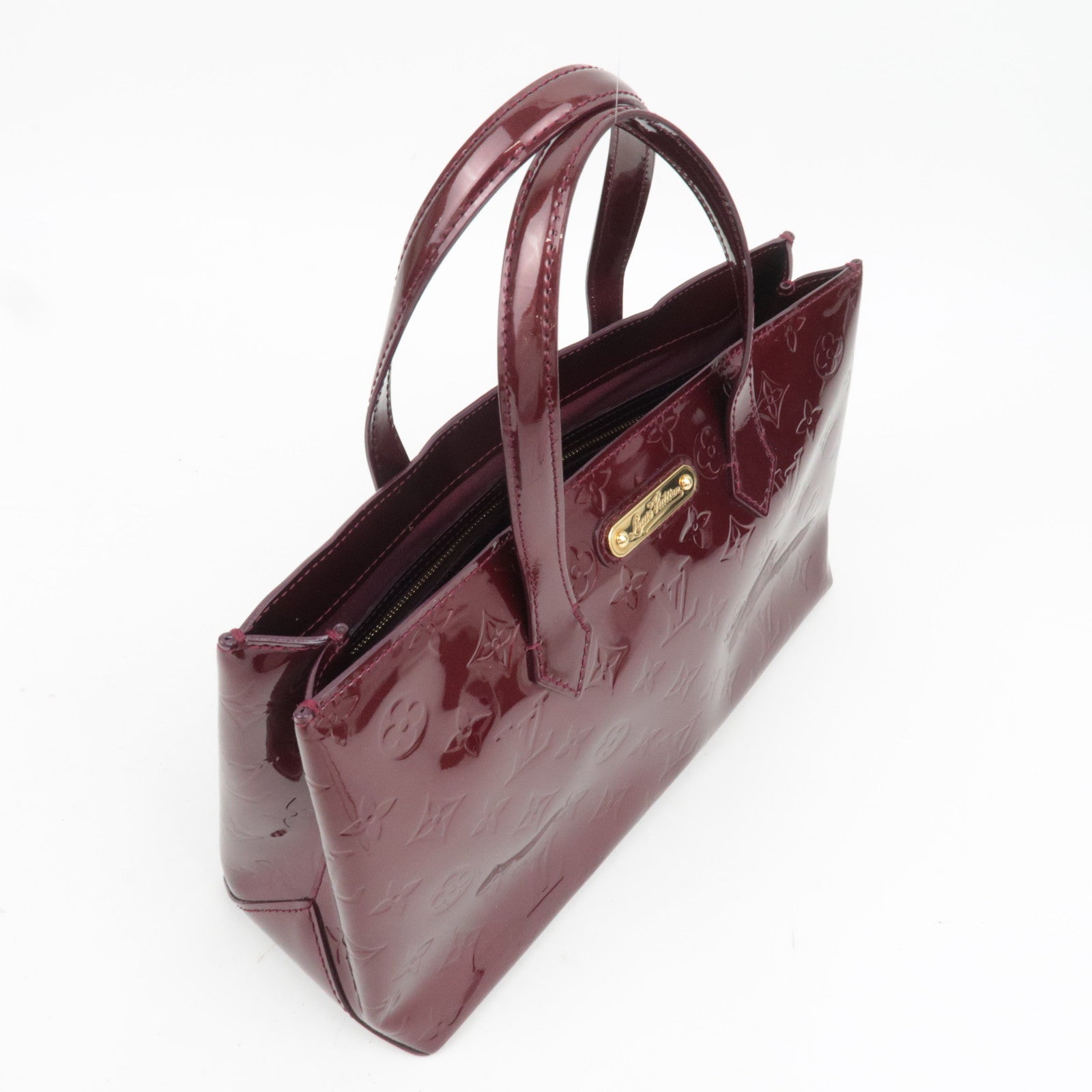 Louis Vuitton Monogram Vernis Wilshire PM Handbag Rouge Fauviste M91644