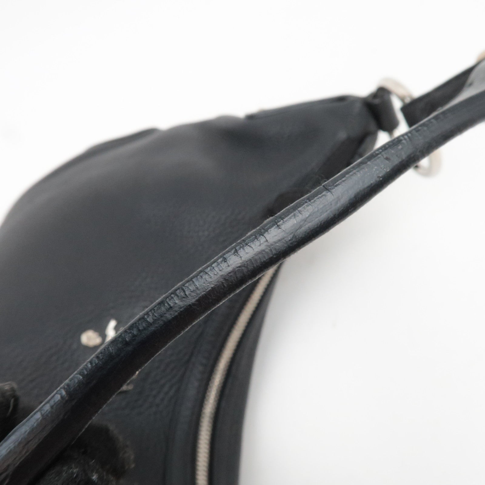 PRADA Leather One Shoulder Bag Black
