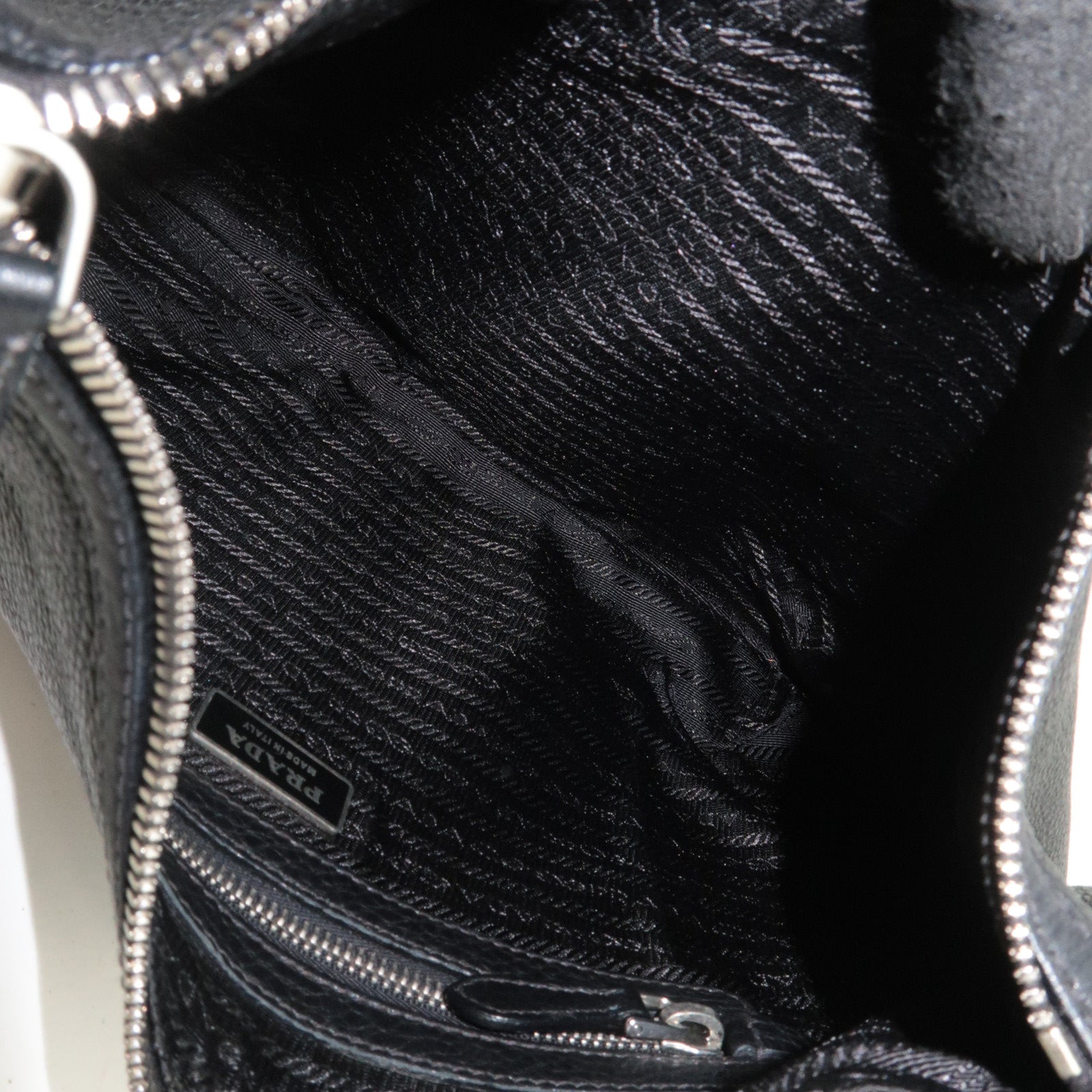 PRADA Leather One Shoulder Bag Black