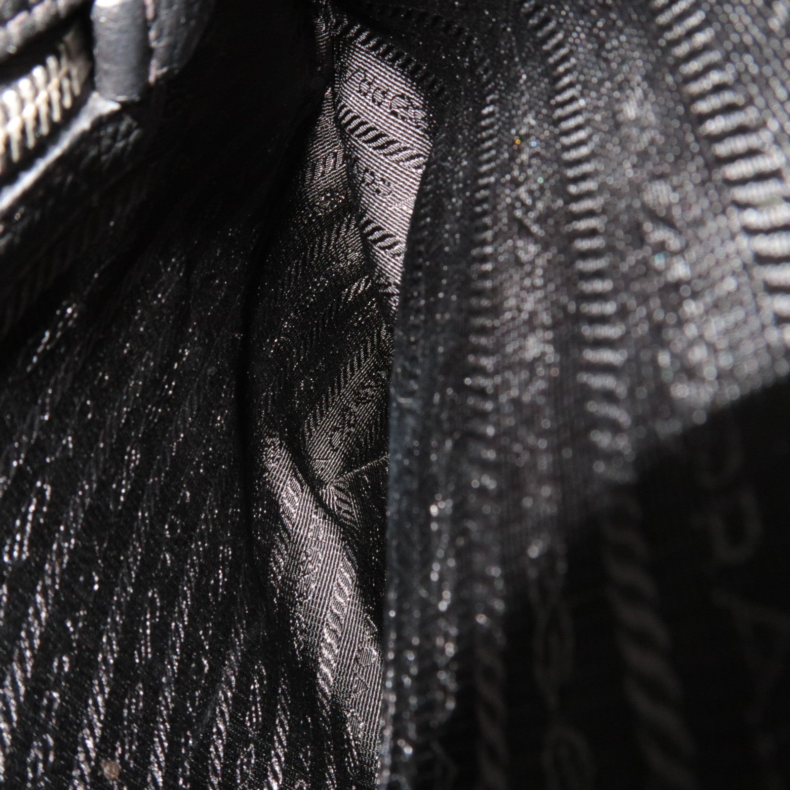 PRADA Leather One Shoulder Bag Black