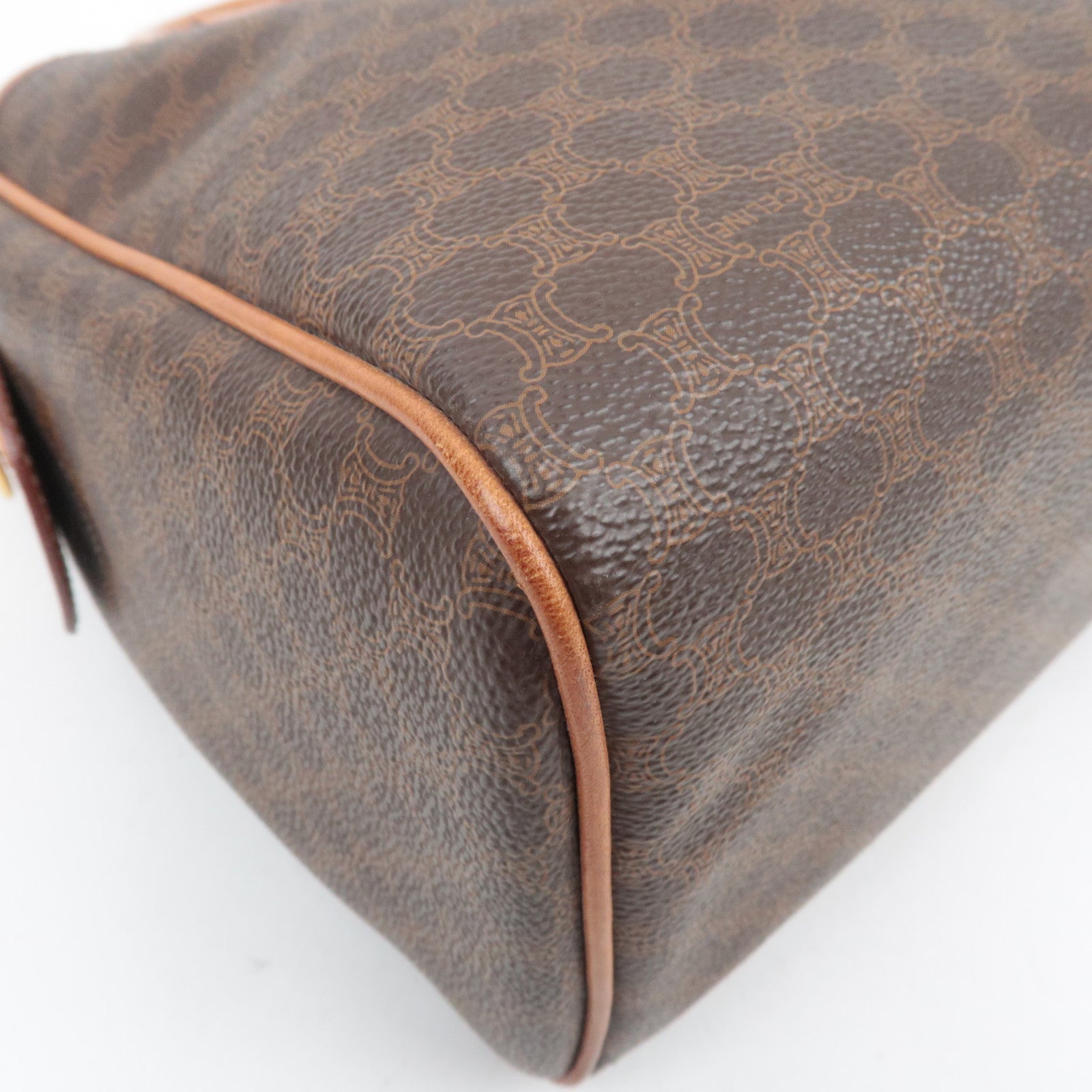 CELINE Macadam PVC Leather Handbag Brown