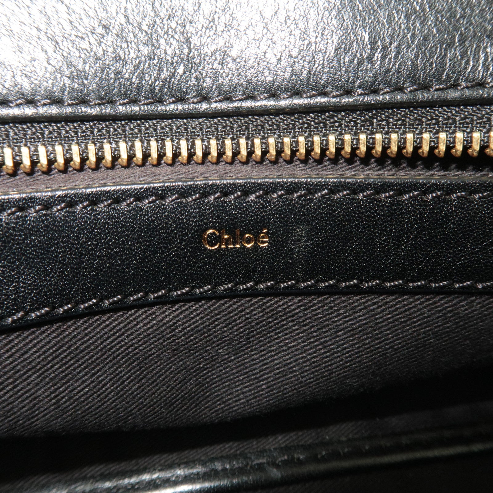 Chloe Alice 2Way Leather Handbag Beige Black