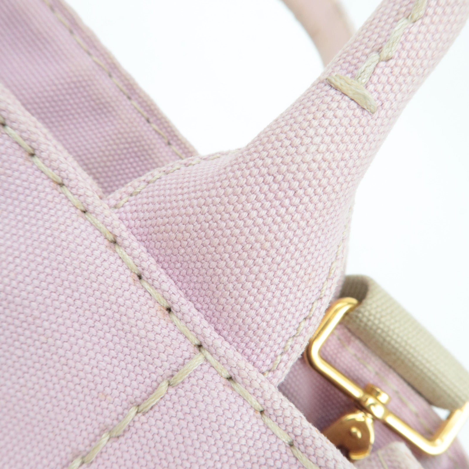 PRADA Canapa Mini 2Way Canvas Tote Bag Pink 1BG439