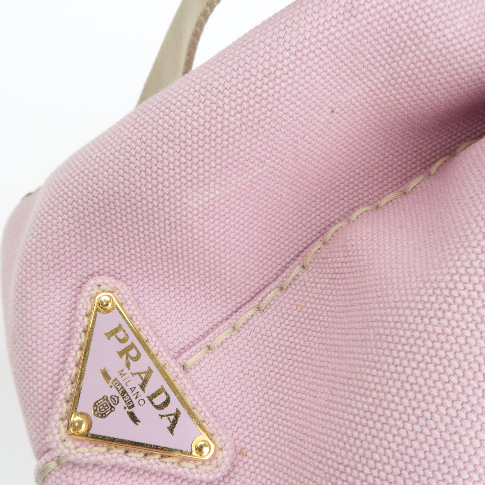 PRADA Canapa Mini 2Way Canvas Tote Bag Pink 1BG439