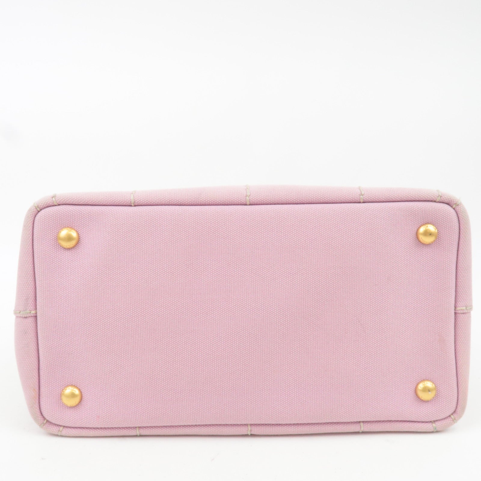 PRADA Canapa Mini 2Way Canvas Tote Bag Pink 1BG439