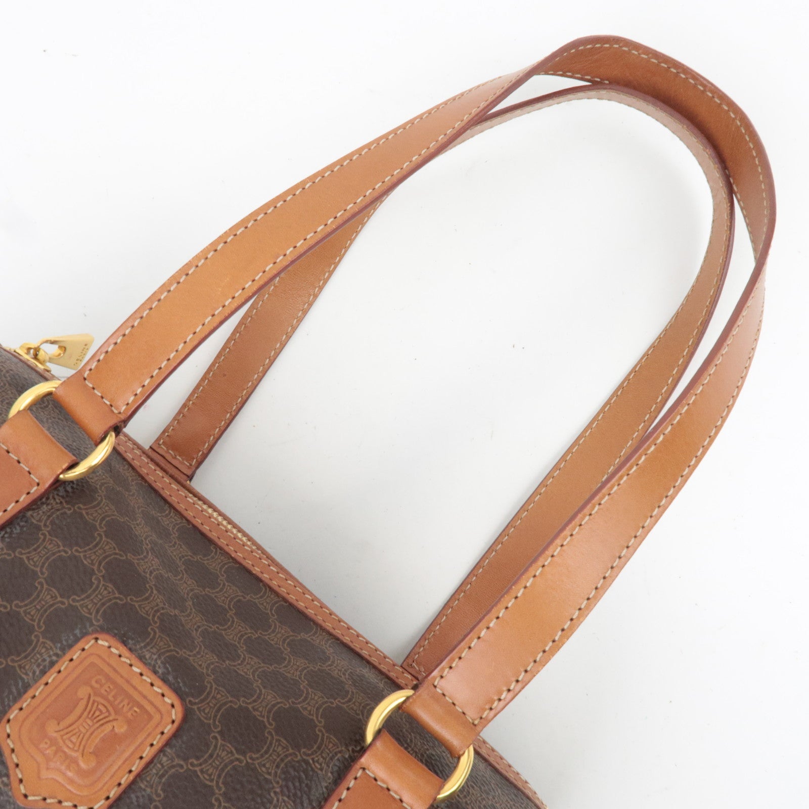 CELINE Macadam PVC Leather Shoulder Bag Brown