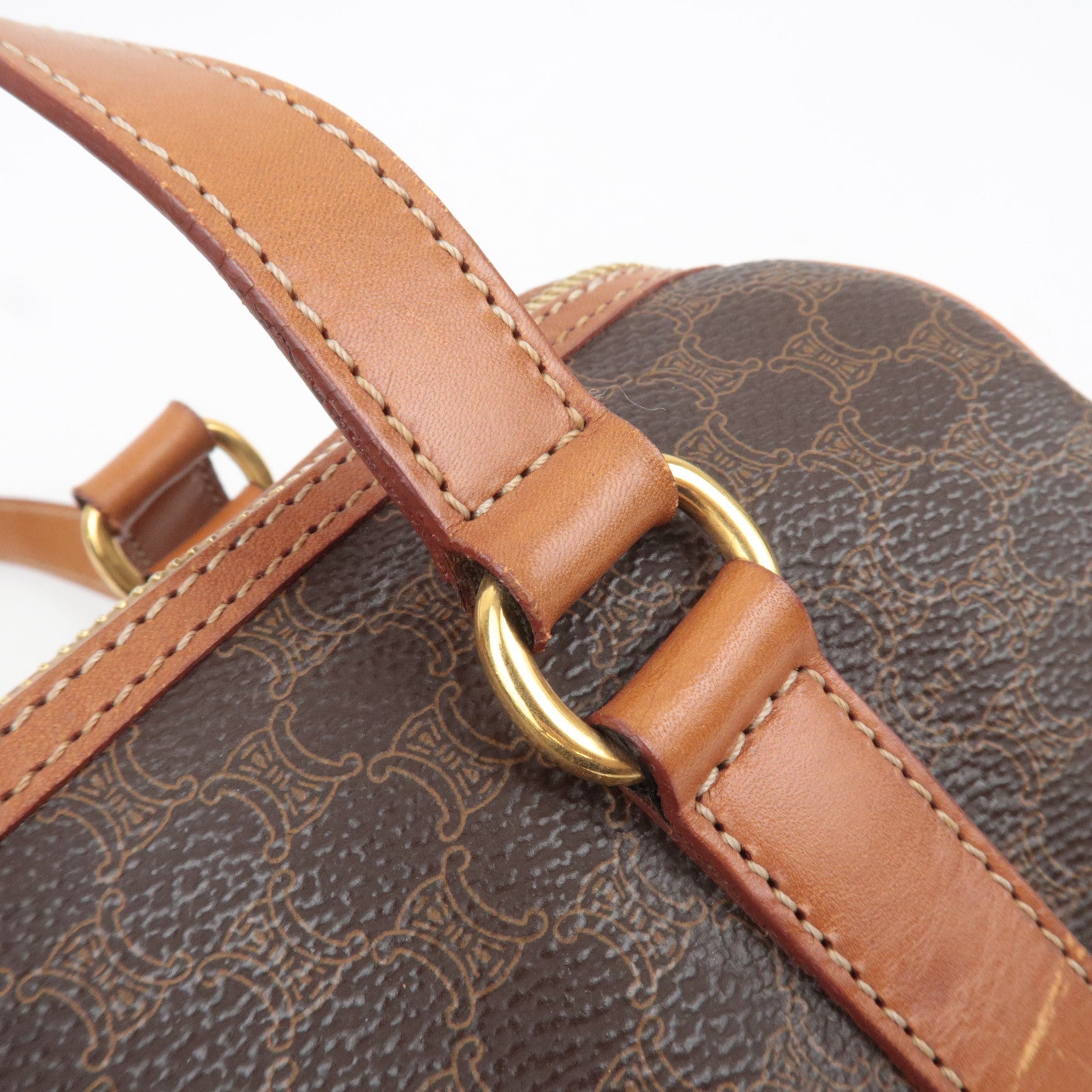 CELINE Macadam PVC Leather Shoulder Bag Brown