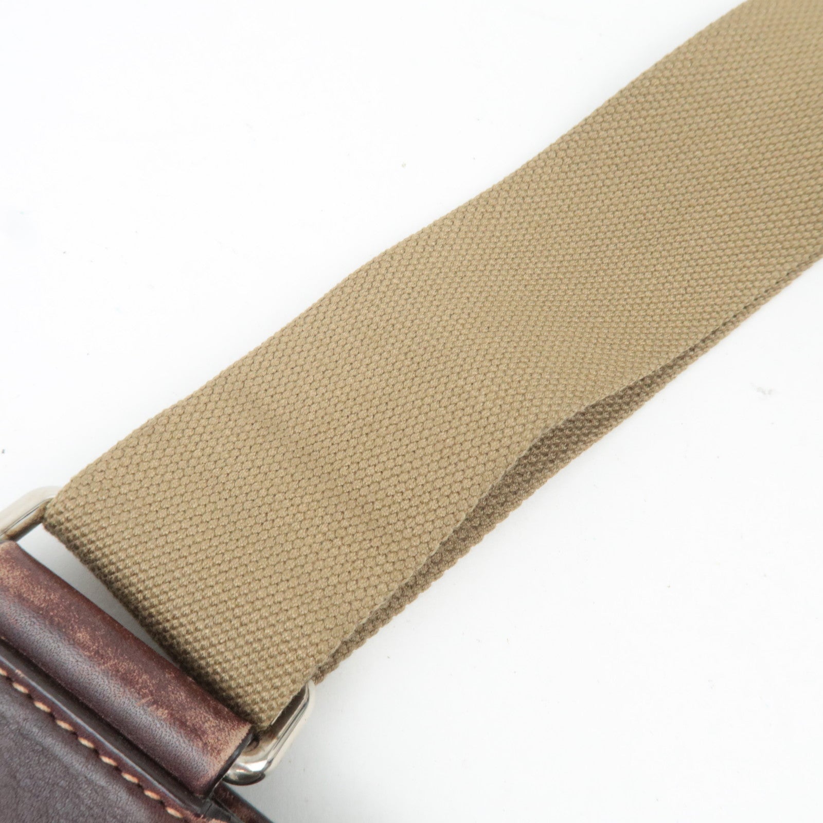 PRADA Logo Jacquard Leather Shoulder Bag Brown