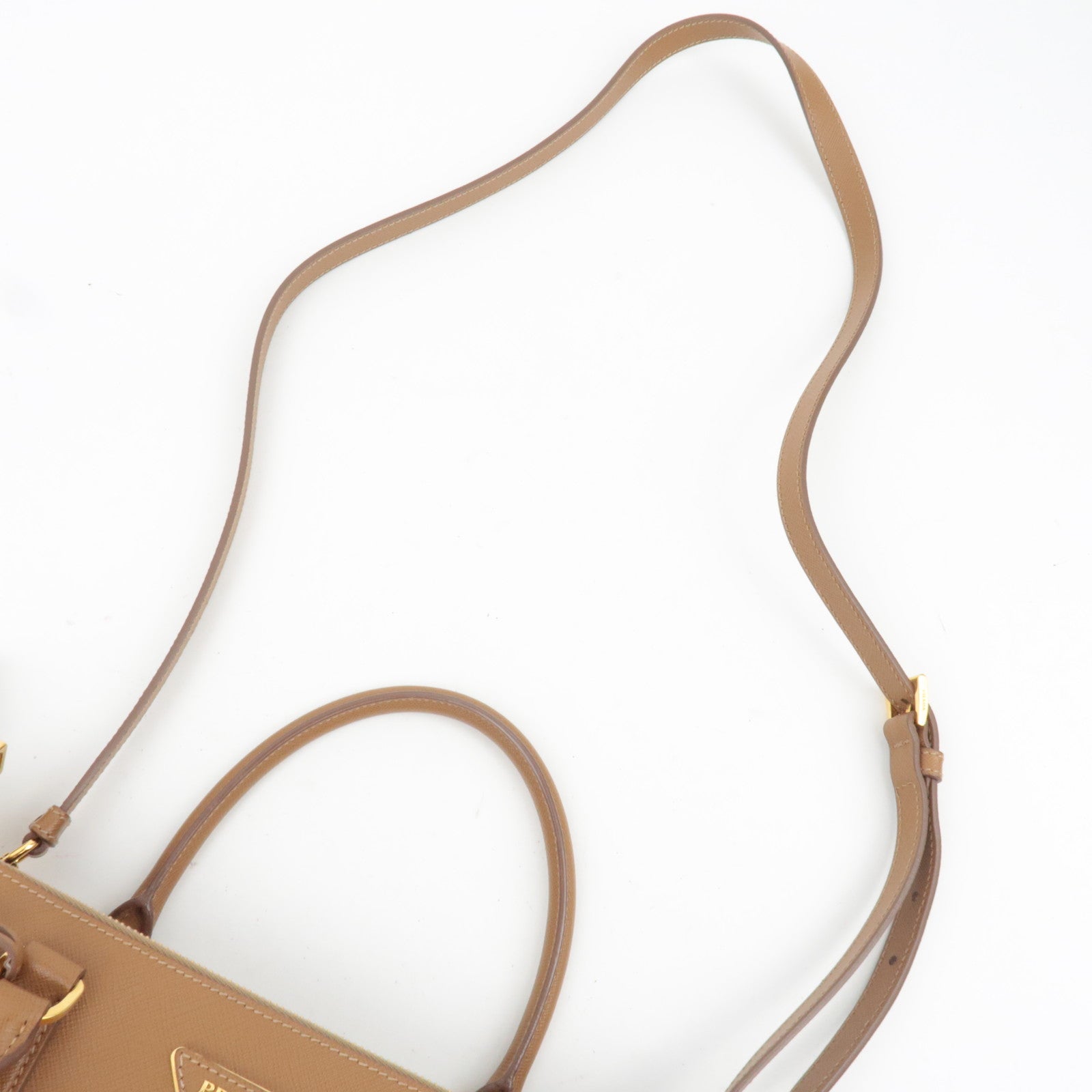 PRADA Galleria Large Saffiano 2Way Handbag Brown