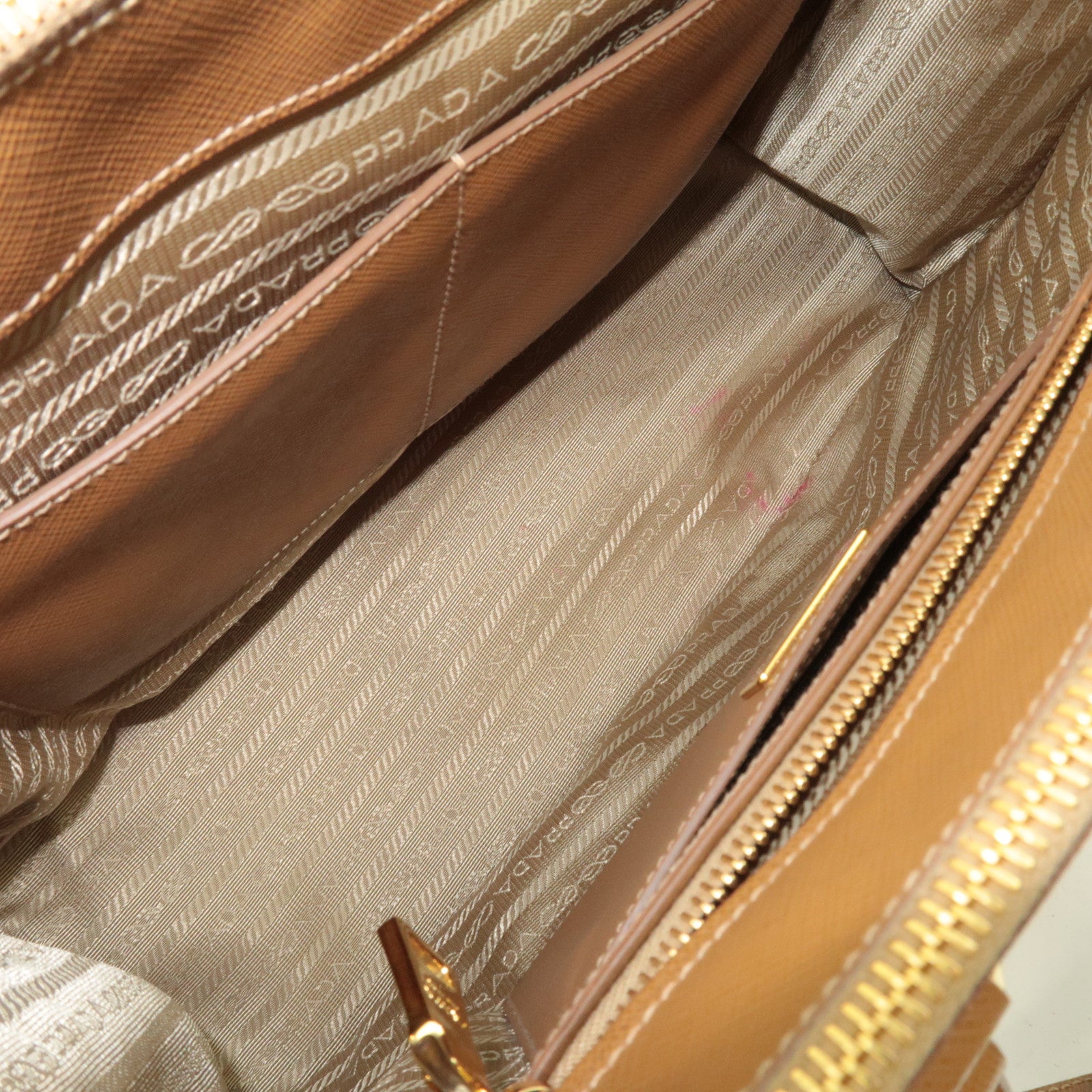 PRADA Galleria Large Saffiano 2Way Handbag Brown