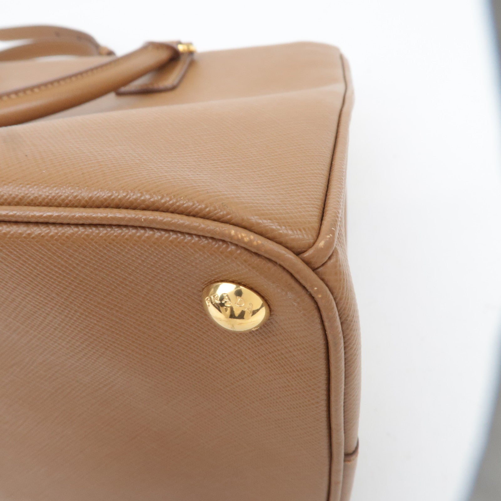 PRADA Galleria Large Saffiano 2Way Handbag Brown