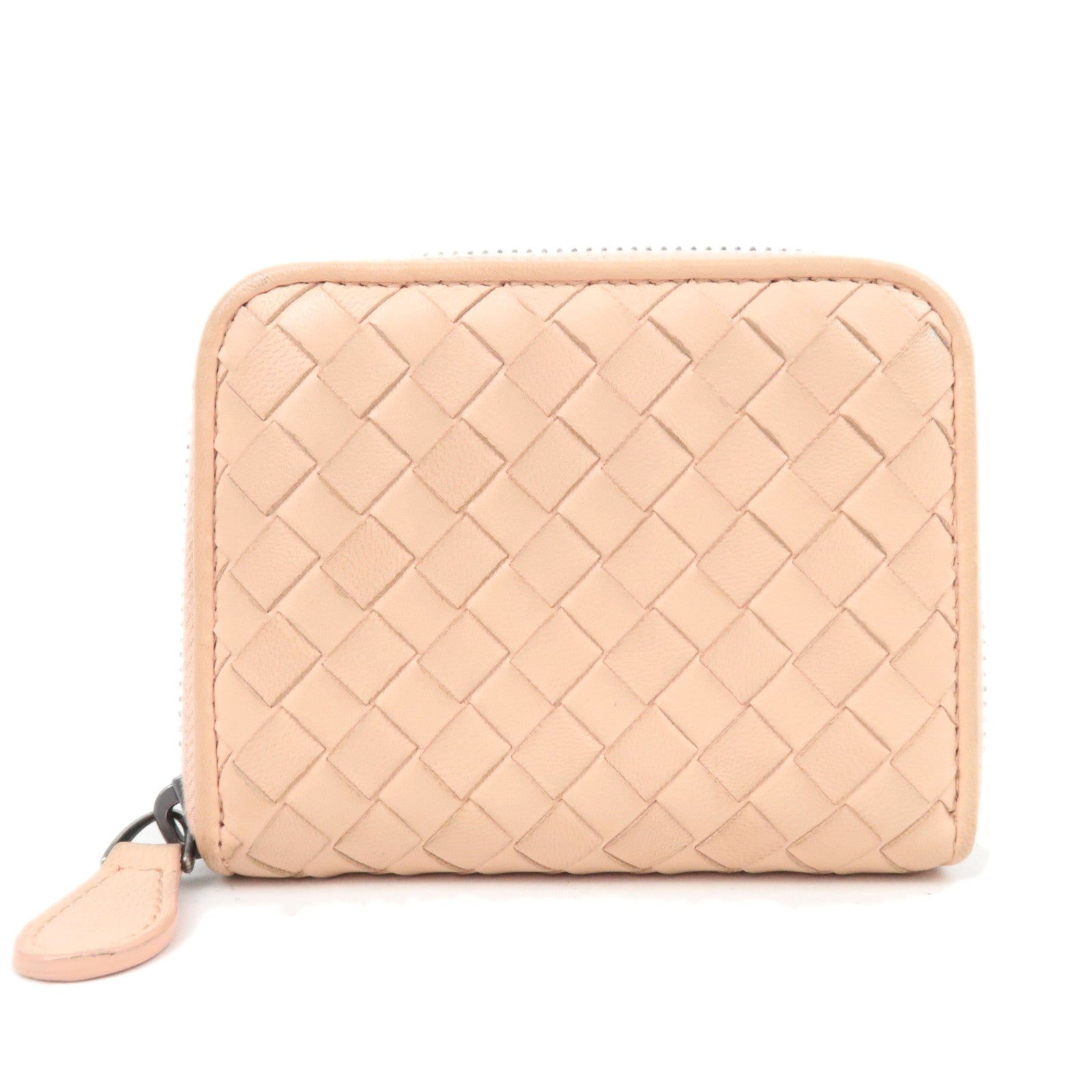 BOTTEGA VENETA Intrecciato Leather Coin Case Pink Beige88837