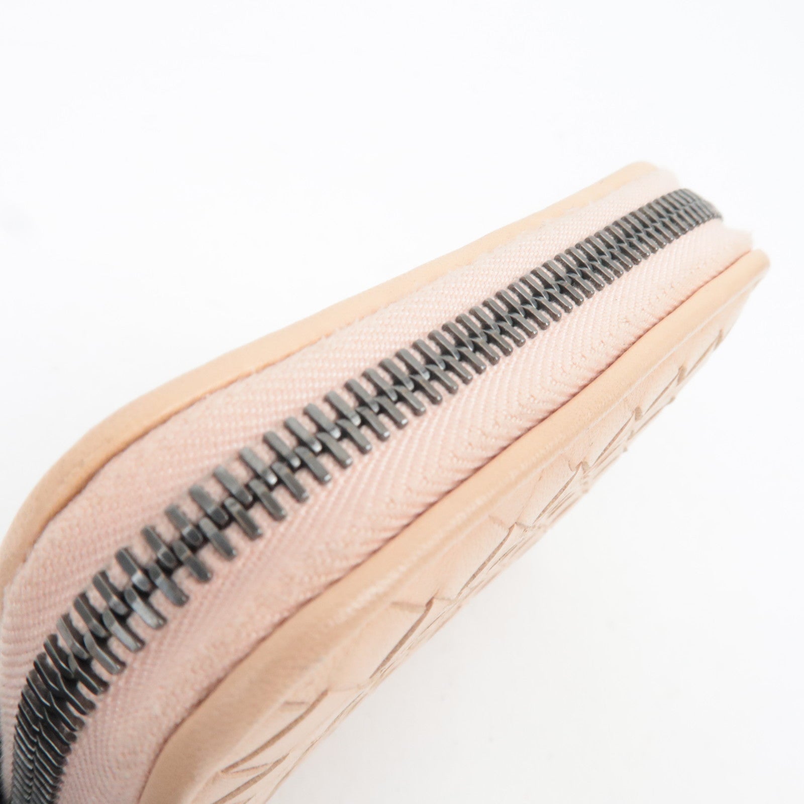 BOTTEGA VENETA Intrecciato Leather Coin Case Pink Beige