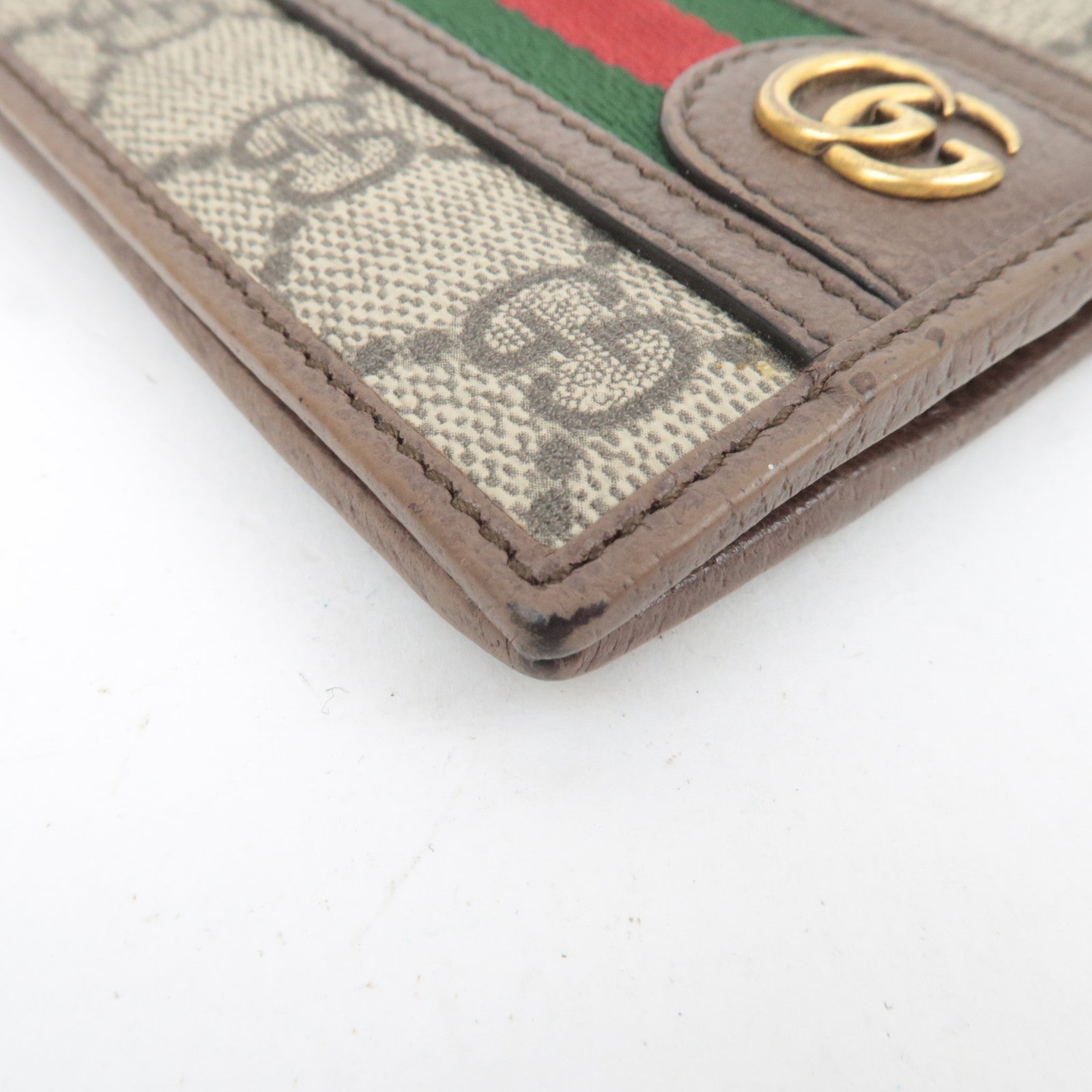 GUCCI Ophidia Sherry GG Supreme Wallet Beige 597609