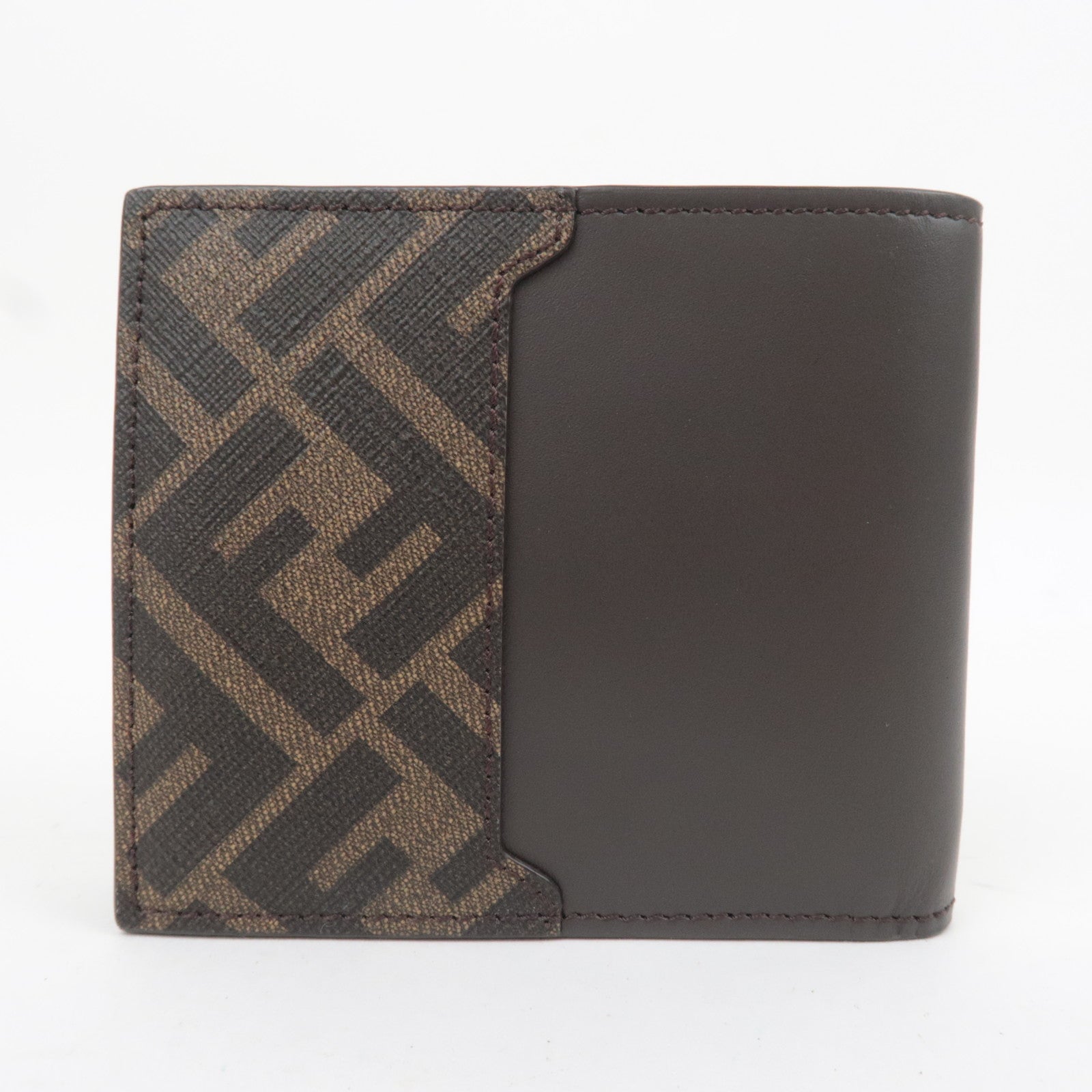 FENDI Zucca PVC Leather Wallet Brown 7M0356