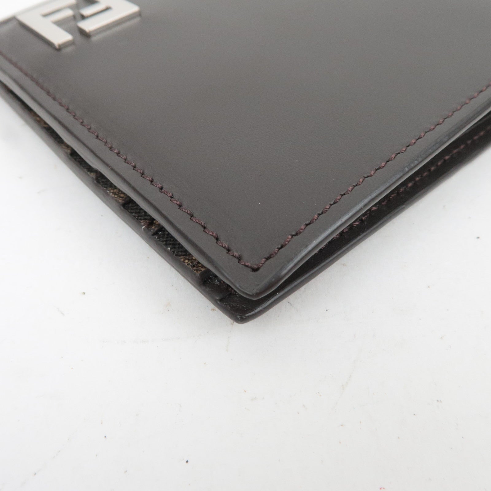 FENDI Zucca PVC Leather Wallet Brown 7M0356