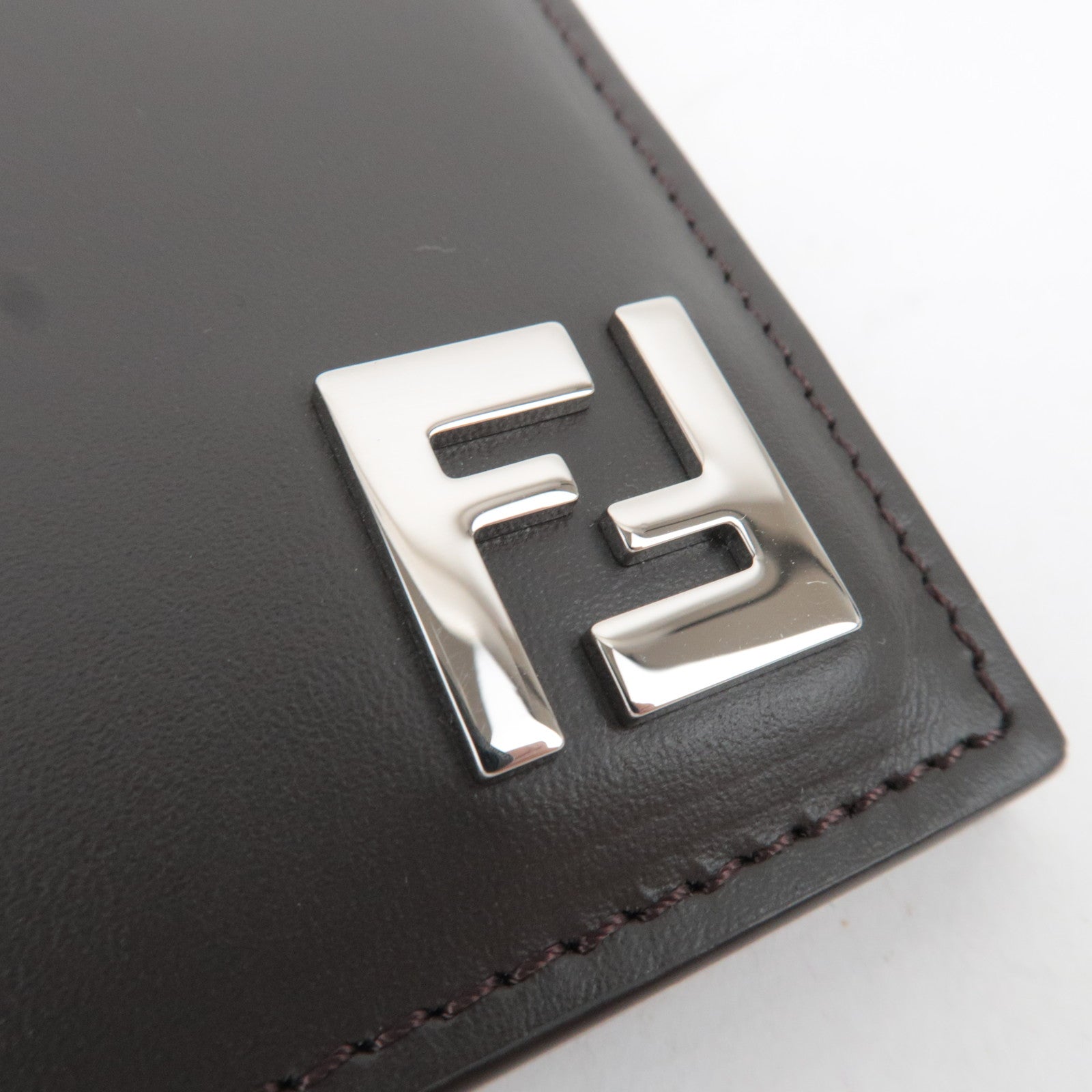 FENDI Zucca PVC Leather Wallet Brown 7M0356