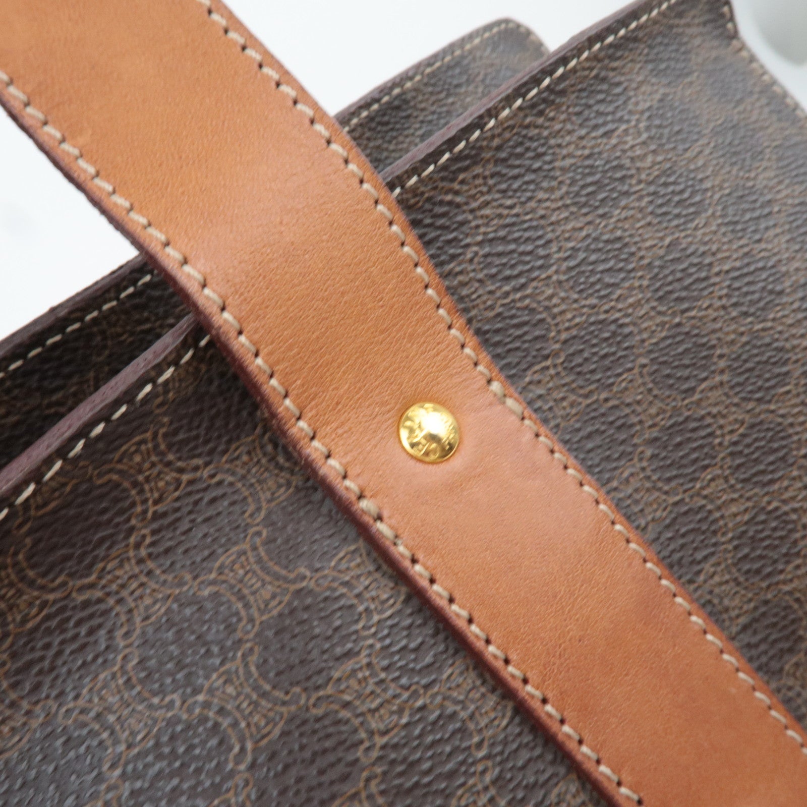 CELINE Macadam PVC Leather Tote Bag Brown