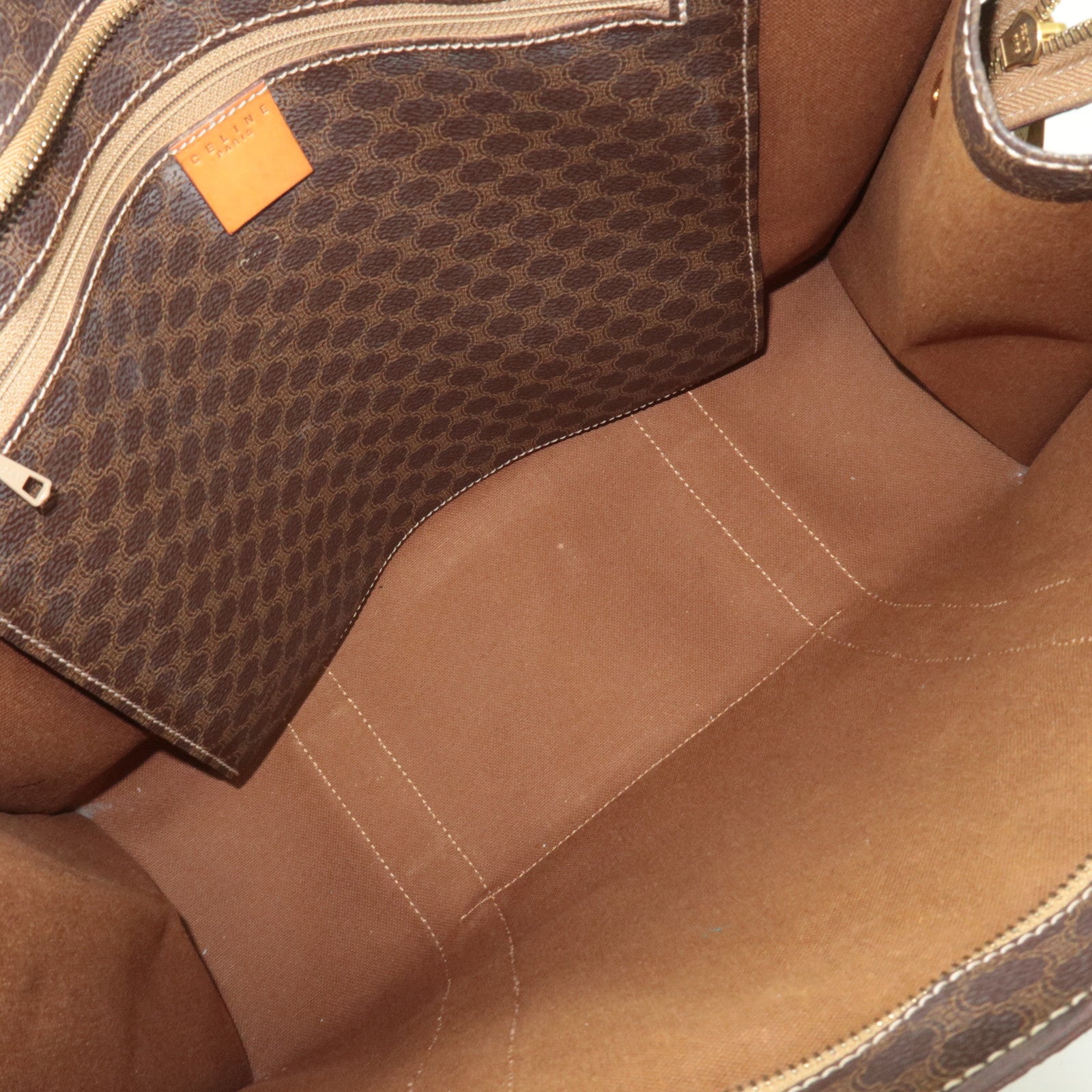 CELINE Macadam PVC Leather Tote Bag Brown