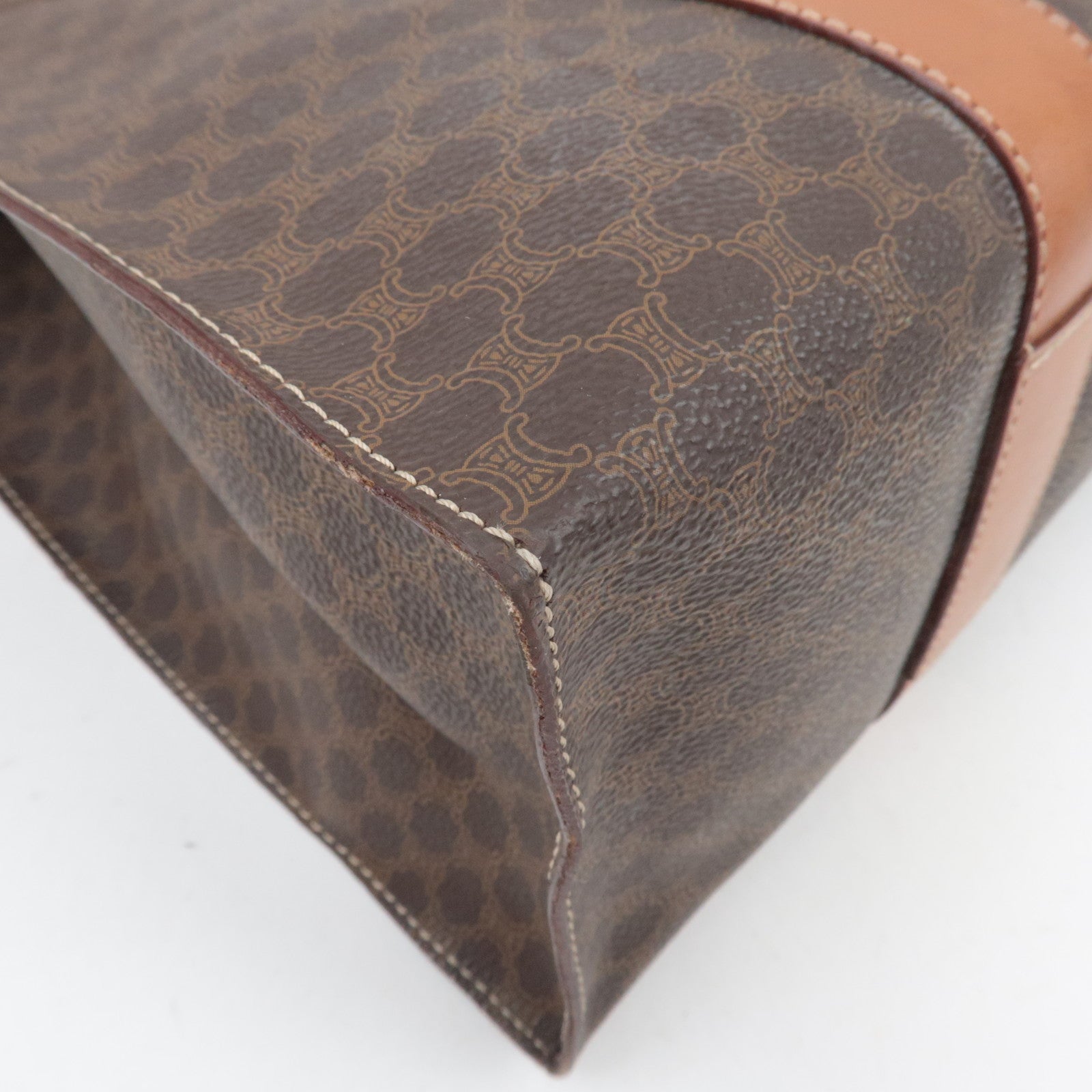 CELINE Macadam PVC Leather Tote Bag Brown