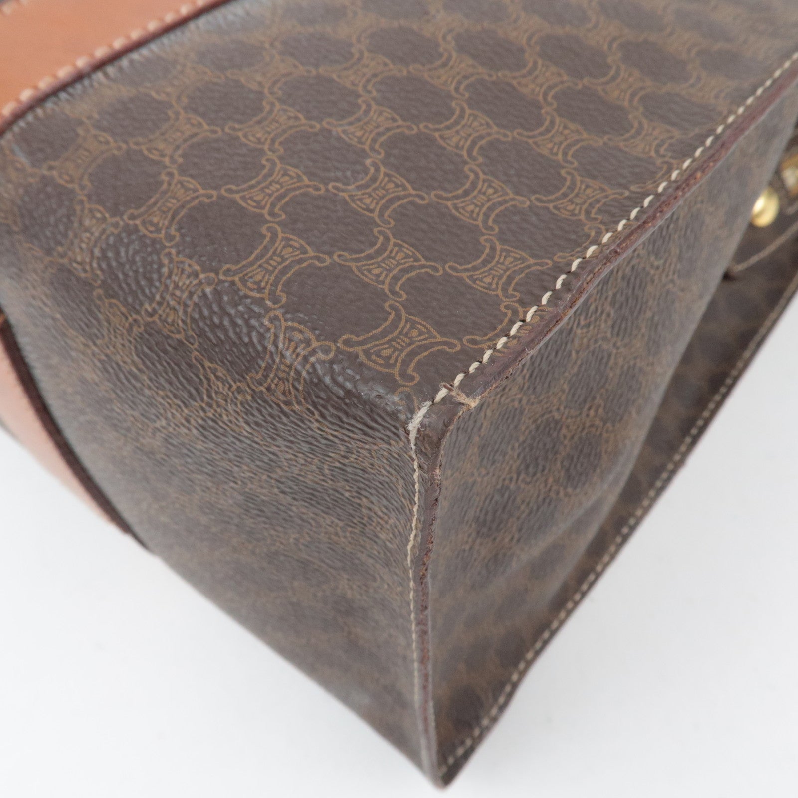 CELINE Macadam PVC Leather Tote Bag Brown