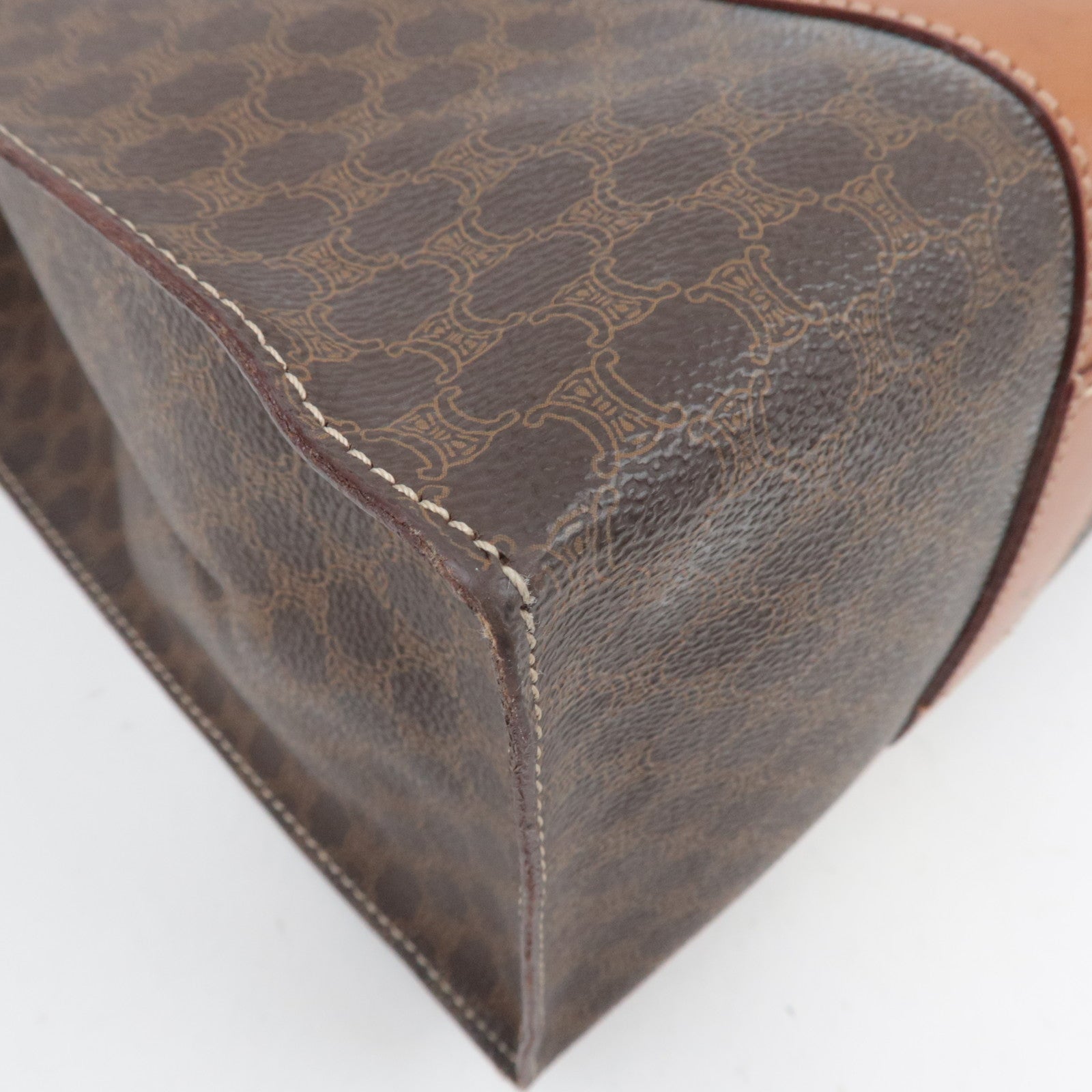 CELINE Macadam PVC Leather Tote Bag Brown