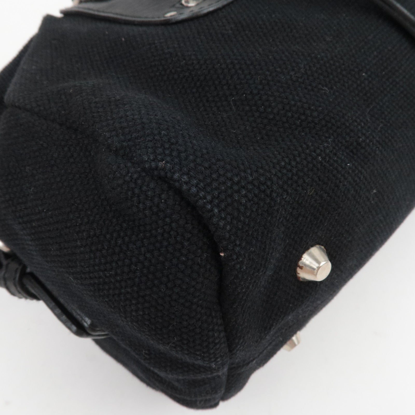 Chloe Satchel Bag Canvas Leather Handbag Black