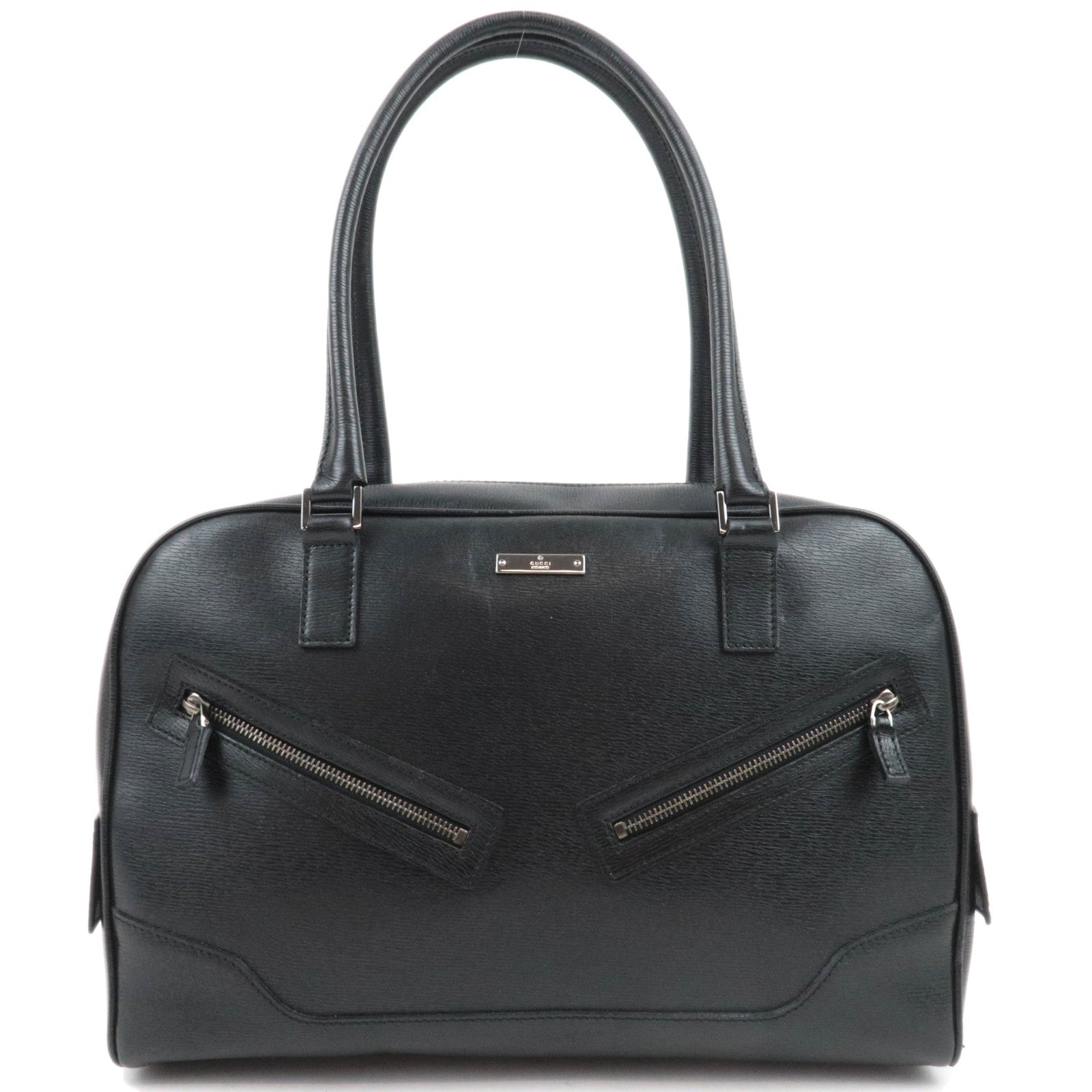 GUCCI Leather Shoulder Bag Black 002.111588856
