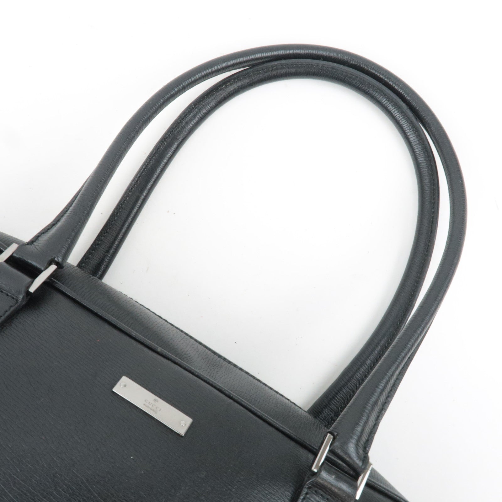 GUCCI Leather Shoulder Bag Black 002.1115