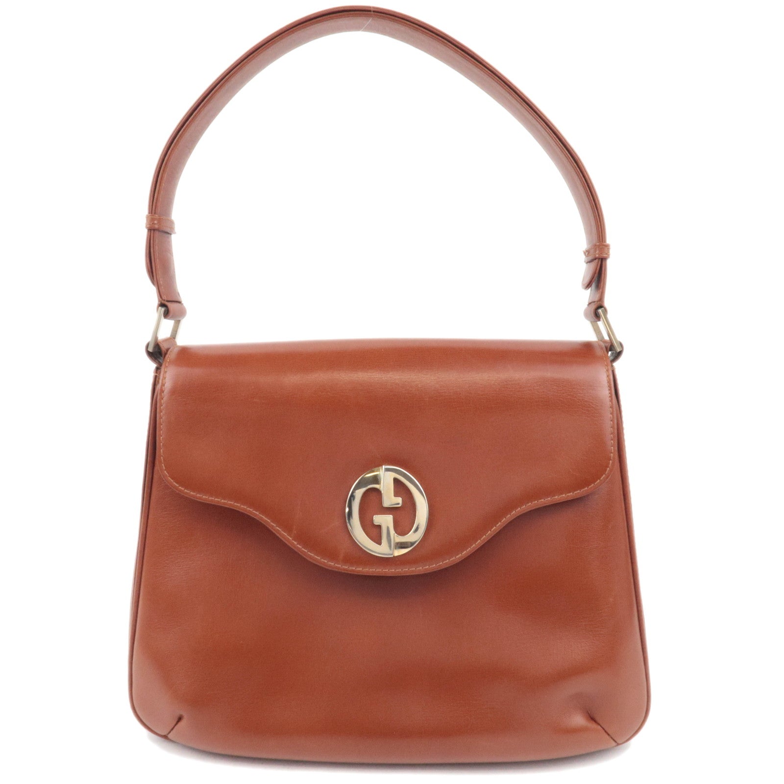 GUCCI Old Gucci Leather Shoulder Bag Brown88857