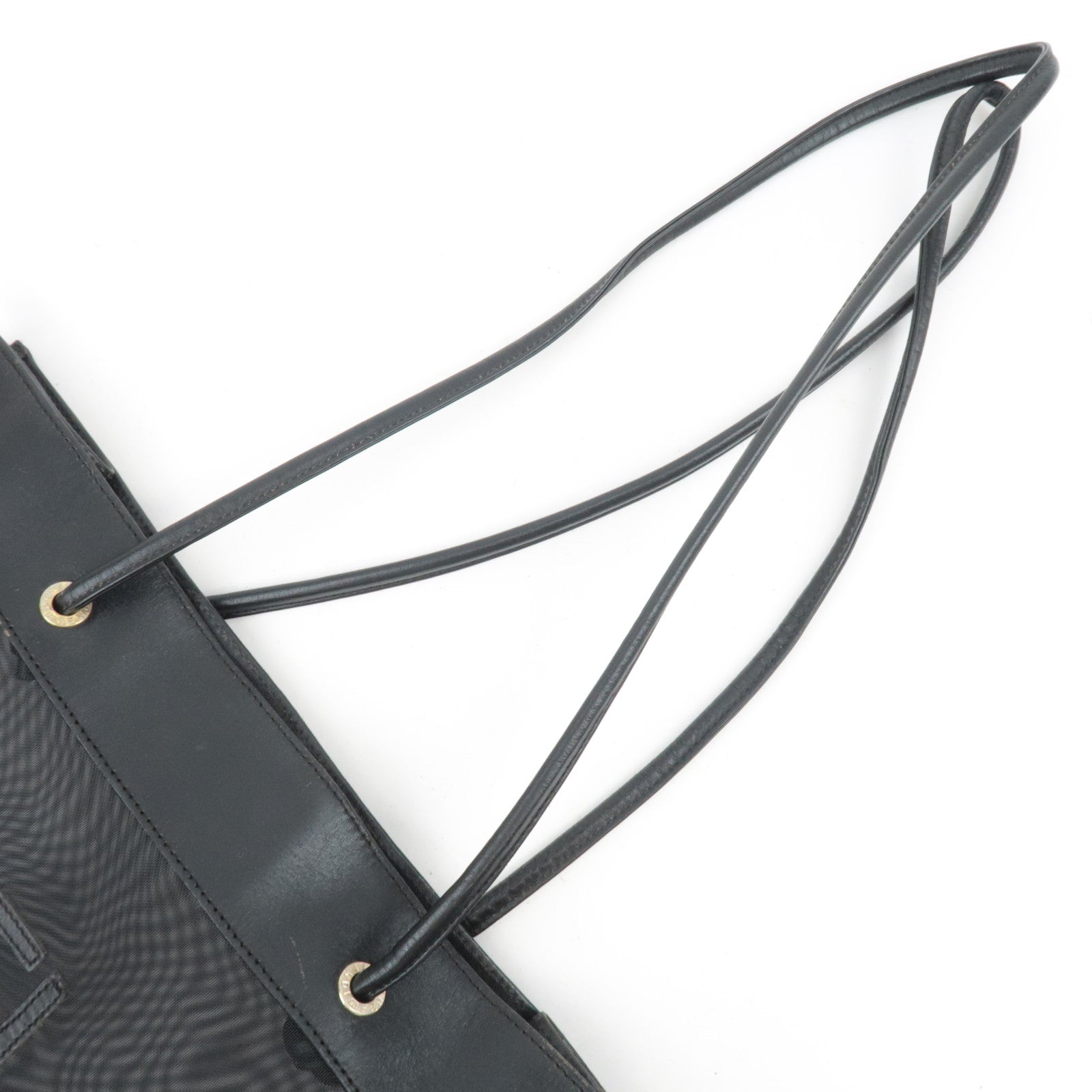 FENDI Logo Mesh Tote Bag Black 259647