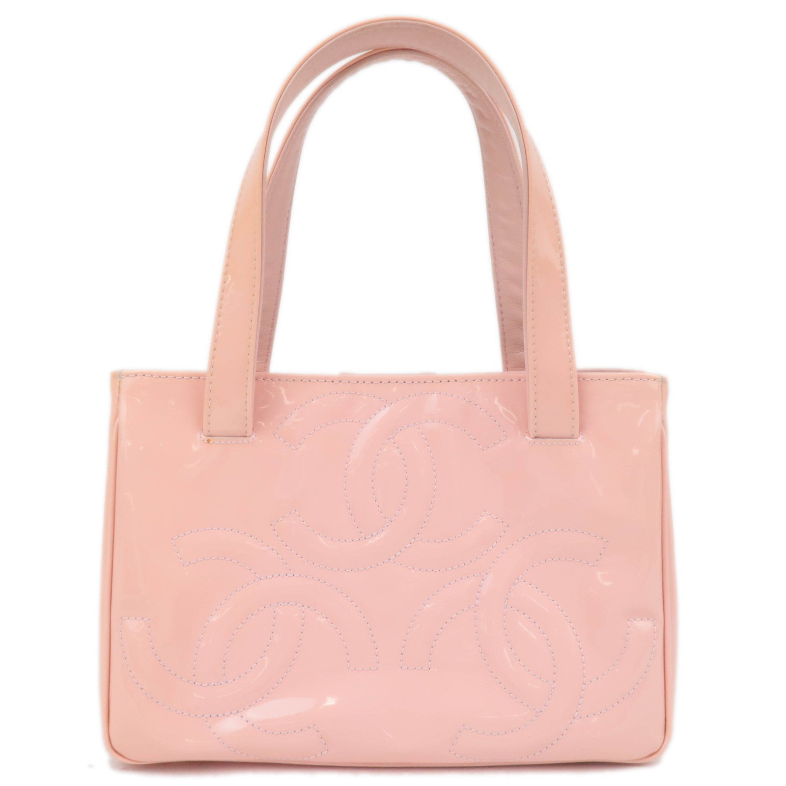 CHANEL Triple Coco Patent Tote Bag Pink A2711788864