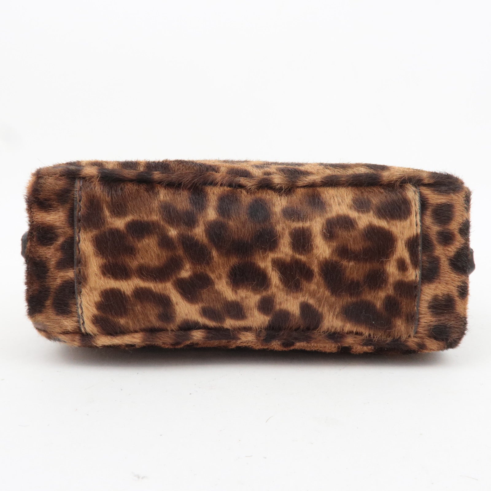 PRADA Leopard Print Calf Shoulder Bag Brown 1N1674