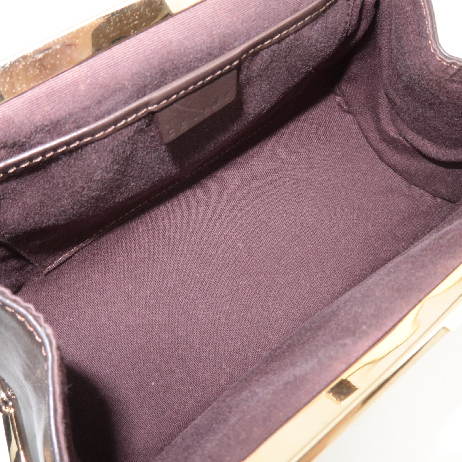 CELINE C Macadam KIss Lock Calf Leather Shoulder Bag Beige