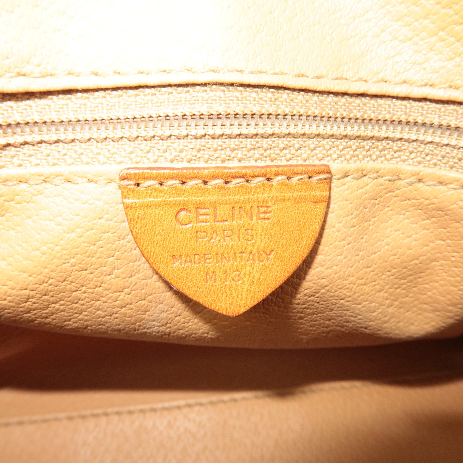 CELINE Macadam 2Way PVC Leather Handbag Brown