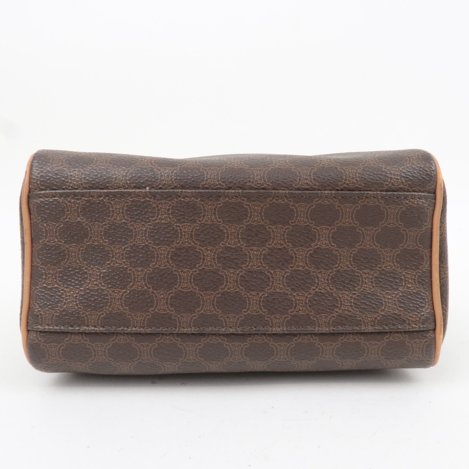 CELINE Macadam 2Way PVC Leather Handbag Brown