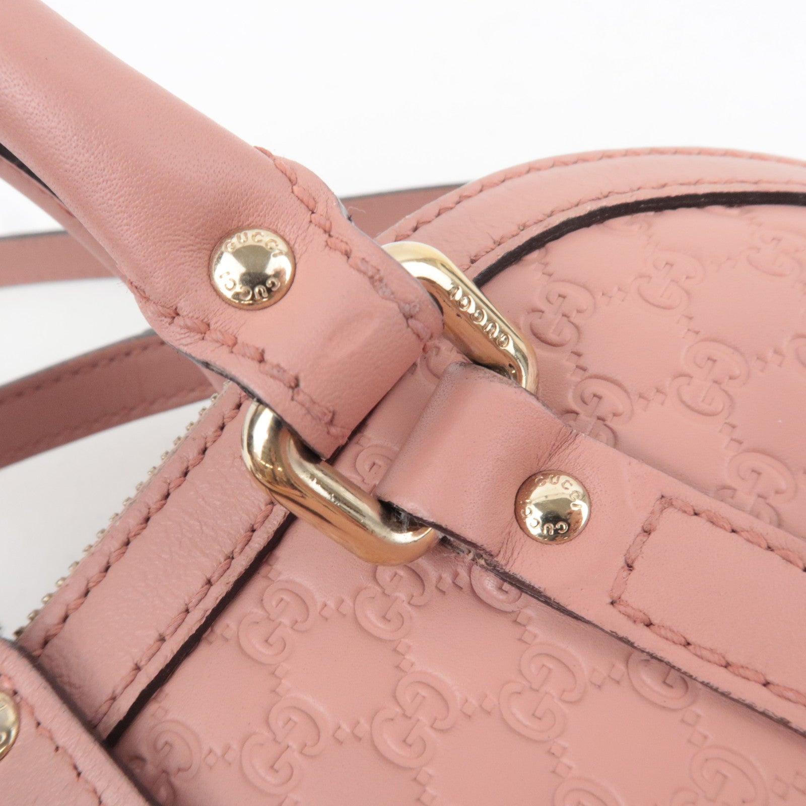 GUCCI Microguccissima 2Way Leather Handbag Pink 449654