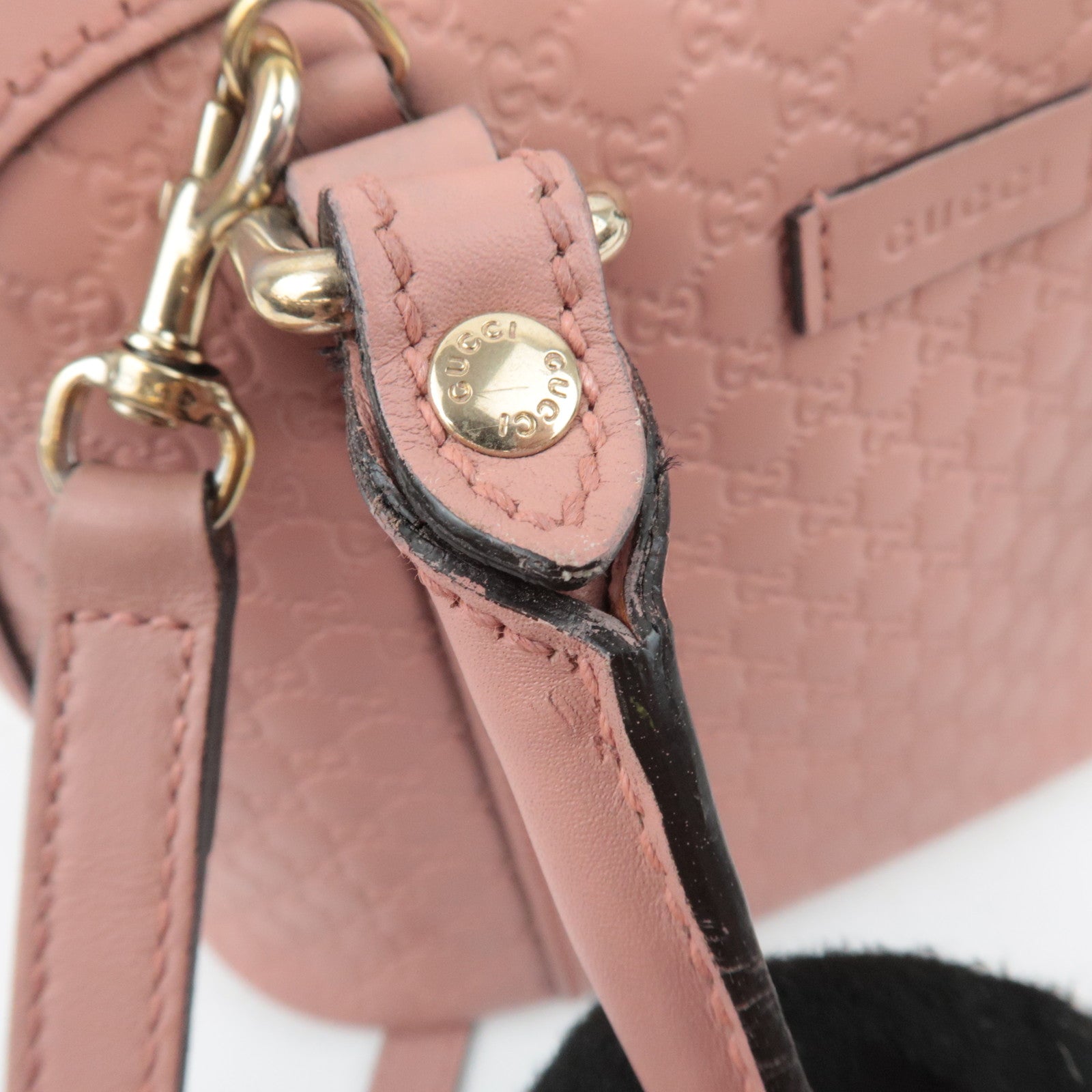 GUCCI Microguccissima 2Way Leather Handbag Pink 449654