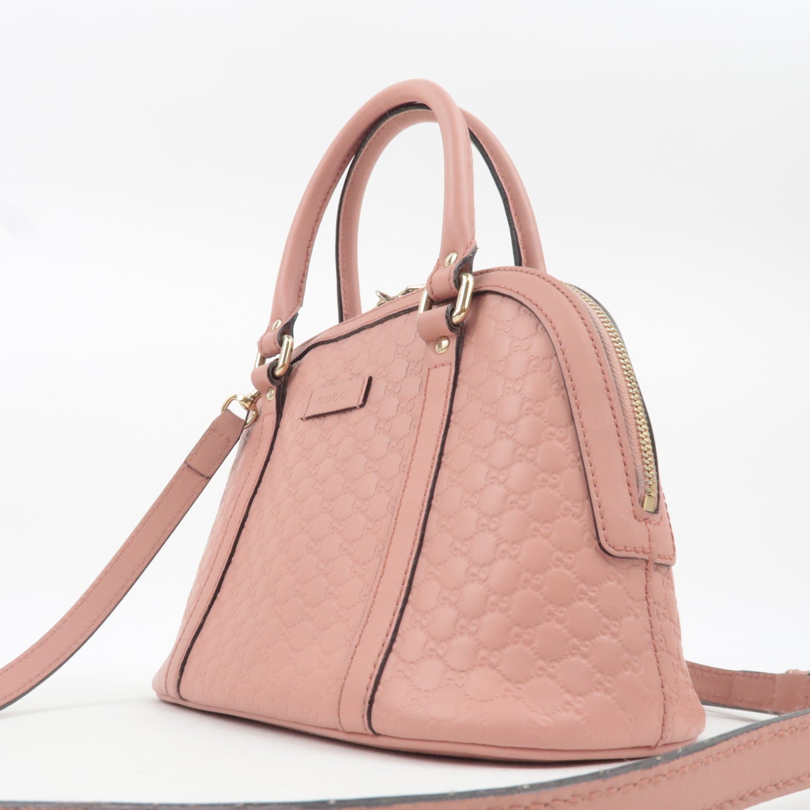 GUCCI Microguccissima 2Way Leather Handbag Pink 449654