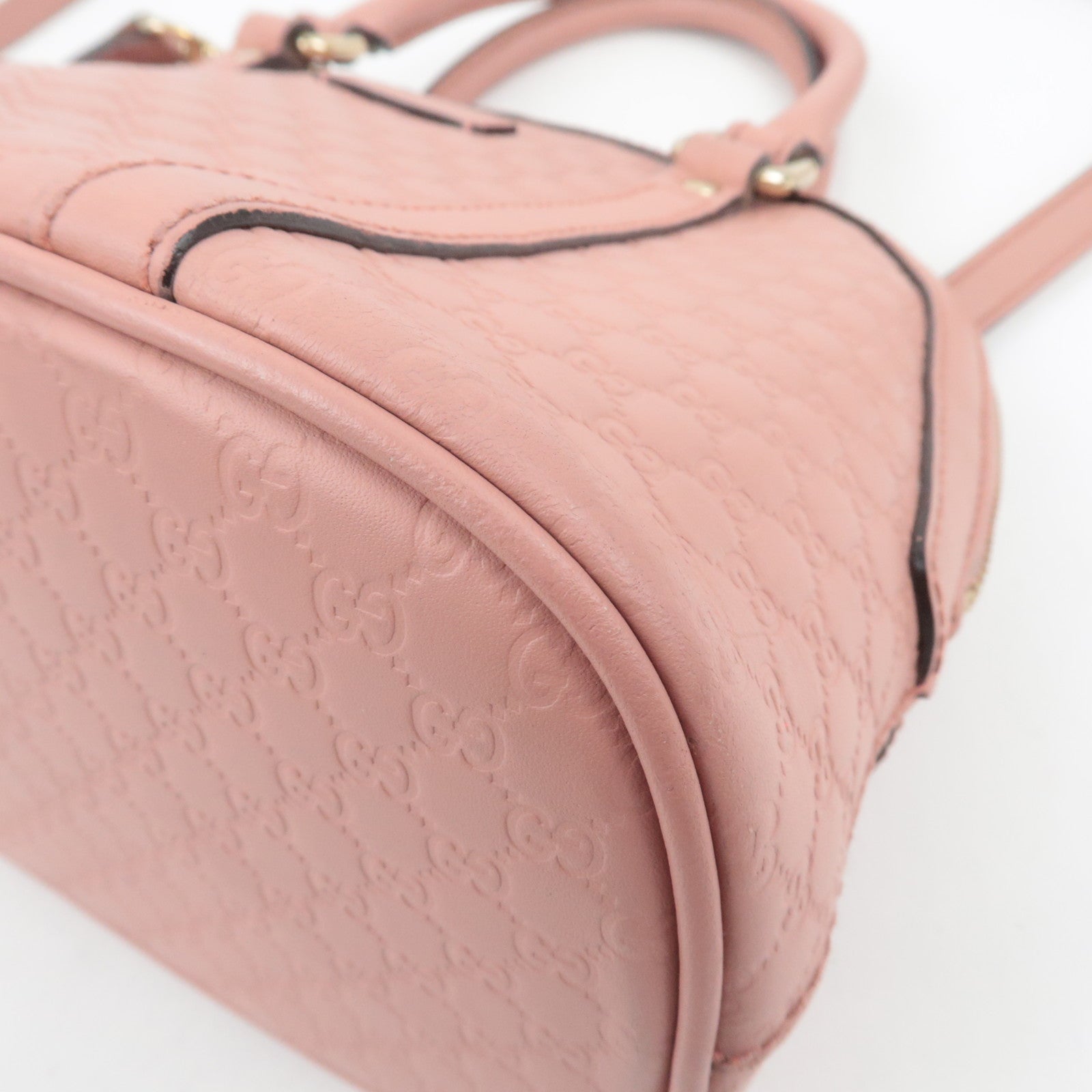 GUCCI Microguccissima 2Way Leather Handbag Pink 449654