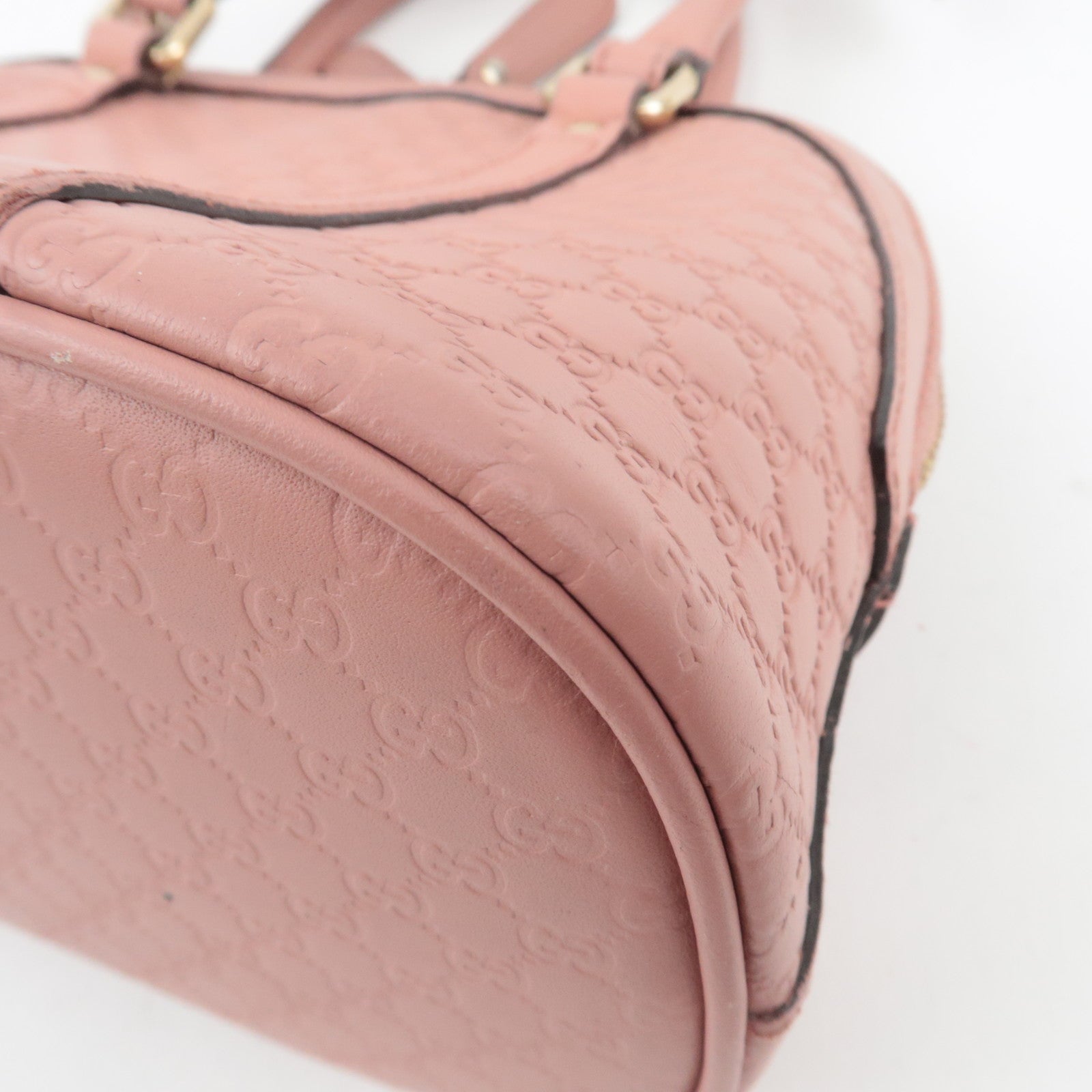 GUCCI Microguccissima 2Way Leather Handbag Pink 449654