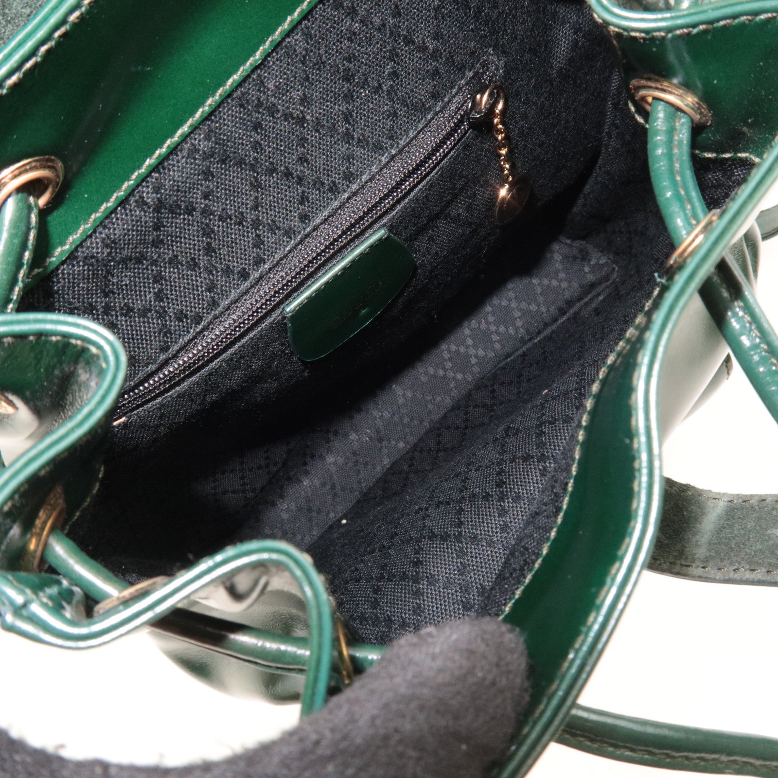 GUCCI Bamboo Leather Backpack Green 003.1998.0030